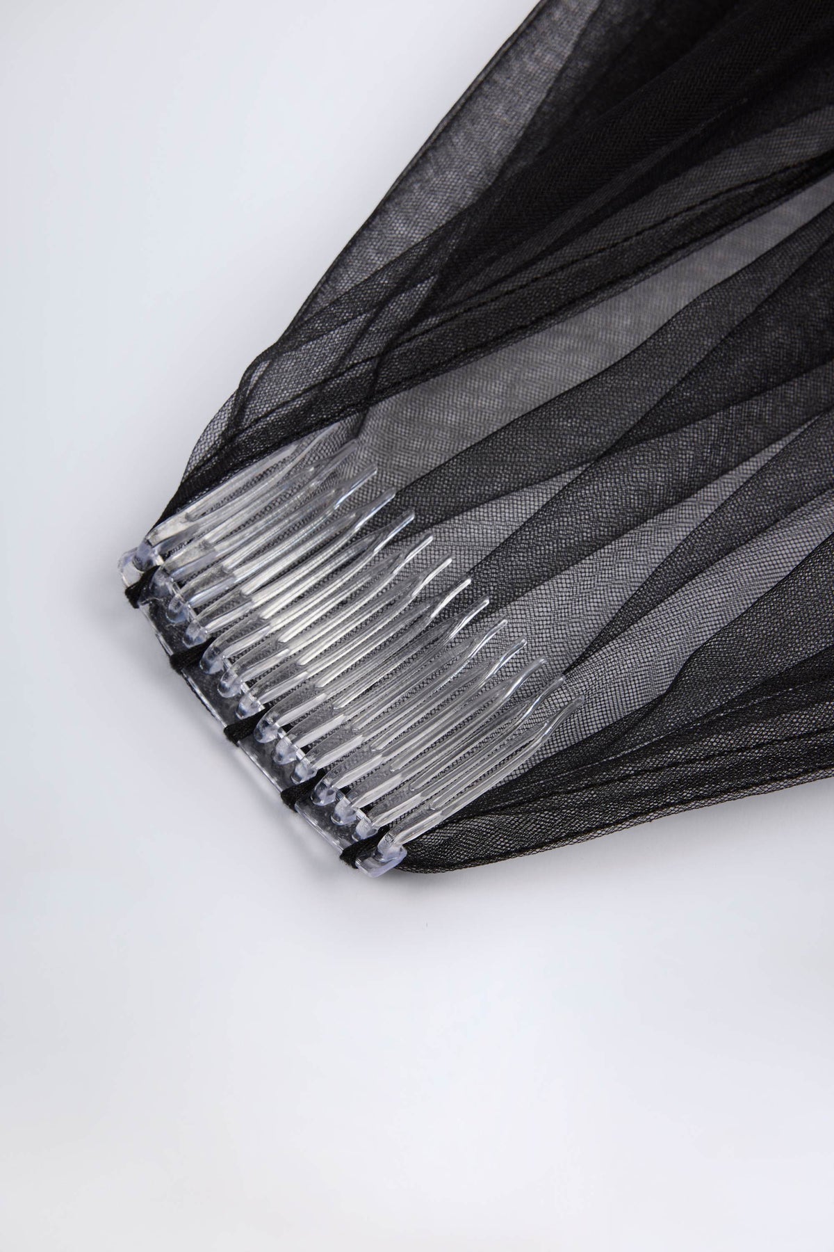 ⁣⁢Spitzenbesatz-Schleier in Schwarz⁤⁣