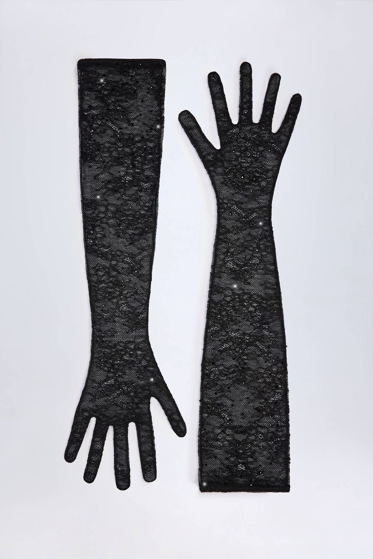 ⁣⁢Spitzenhandschuhe in Schwarz⁤⁣