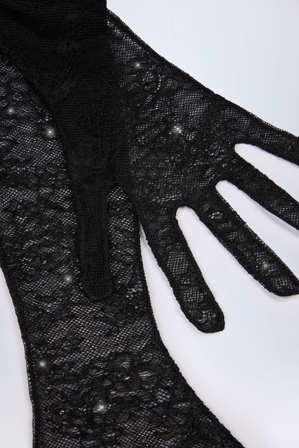 ⁣⁢Spitzenhandschuhe in Schwarz⁤⁣