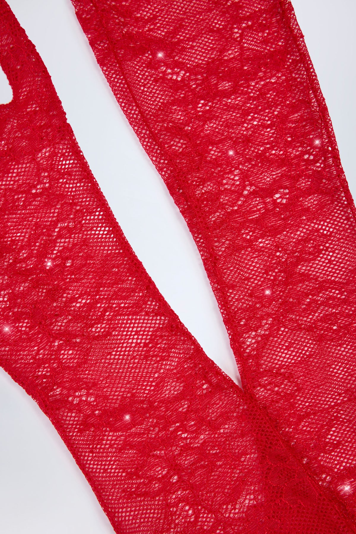 ⁣⁢Spitzenhandschuhe in Feuerrot⁤⁣