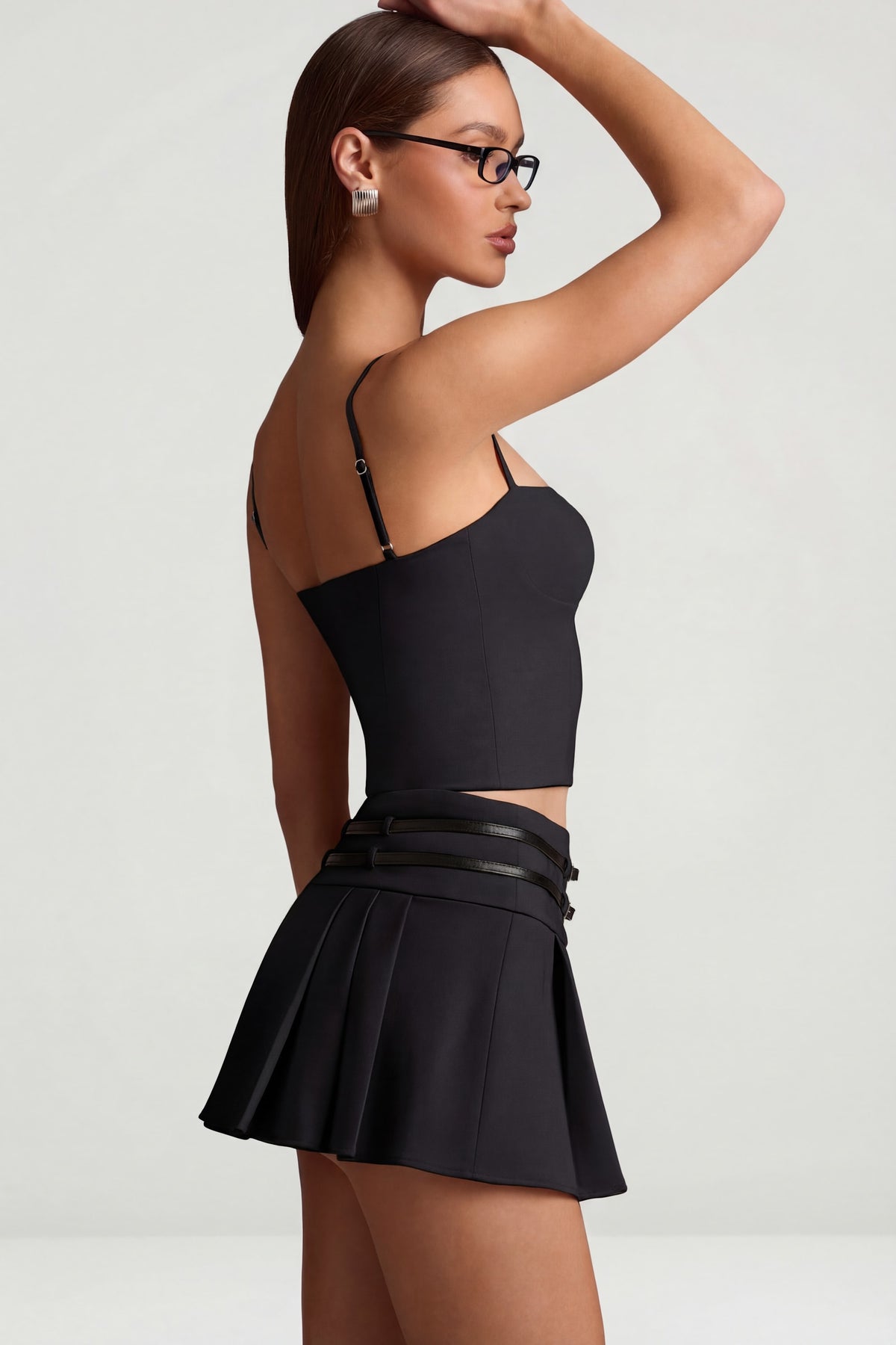 ⁣⁢Camisole-Top mit Cut-out-Detail in Schwarz⁤⁣