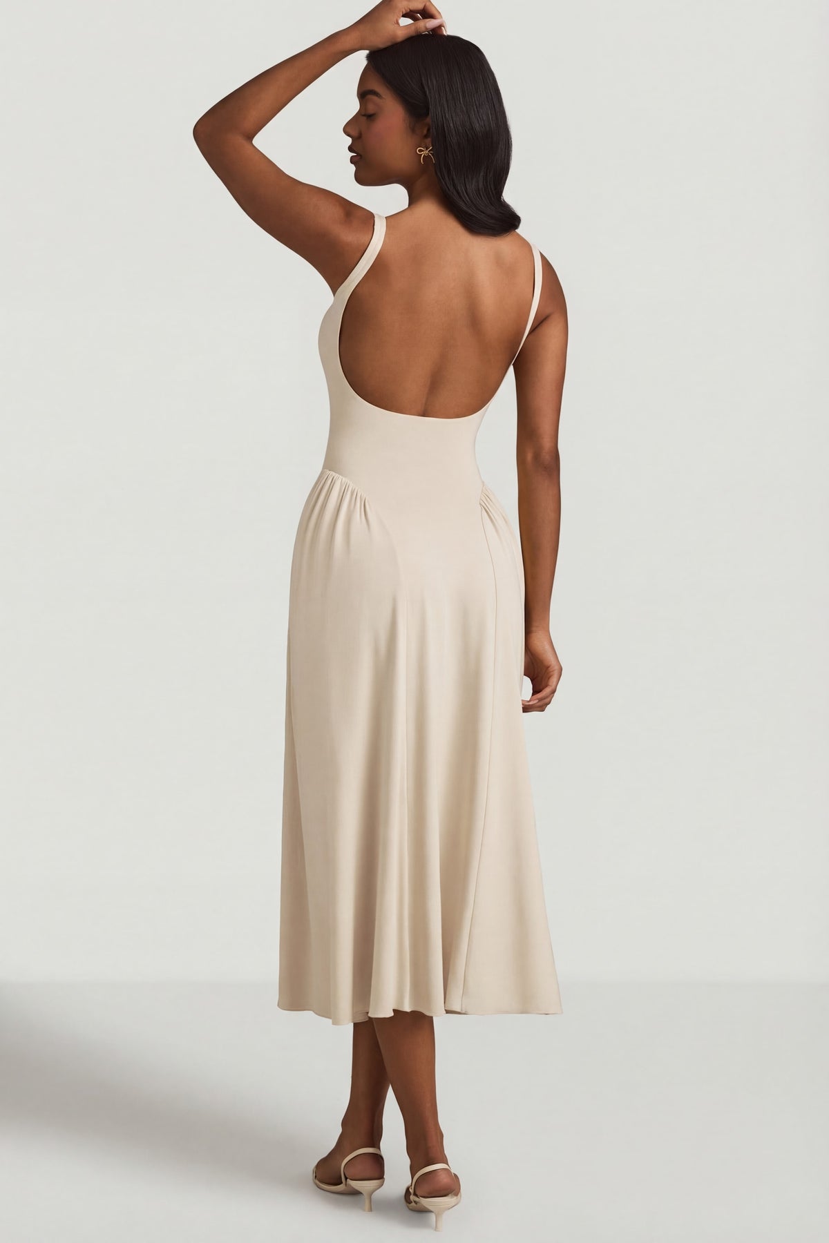 ⁣⁢Modal-A-Linien-Midaxikleid in Elfenbein⁤⁣