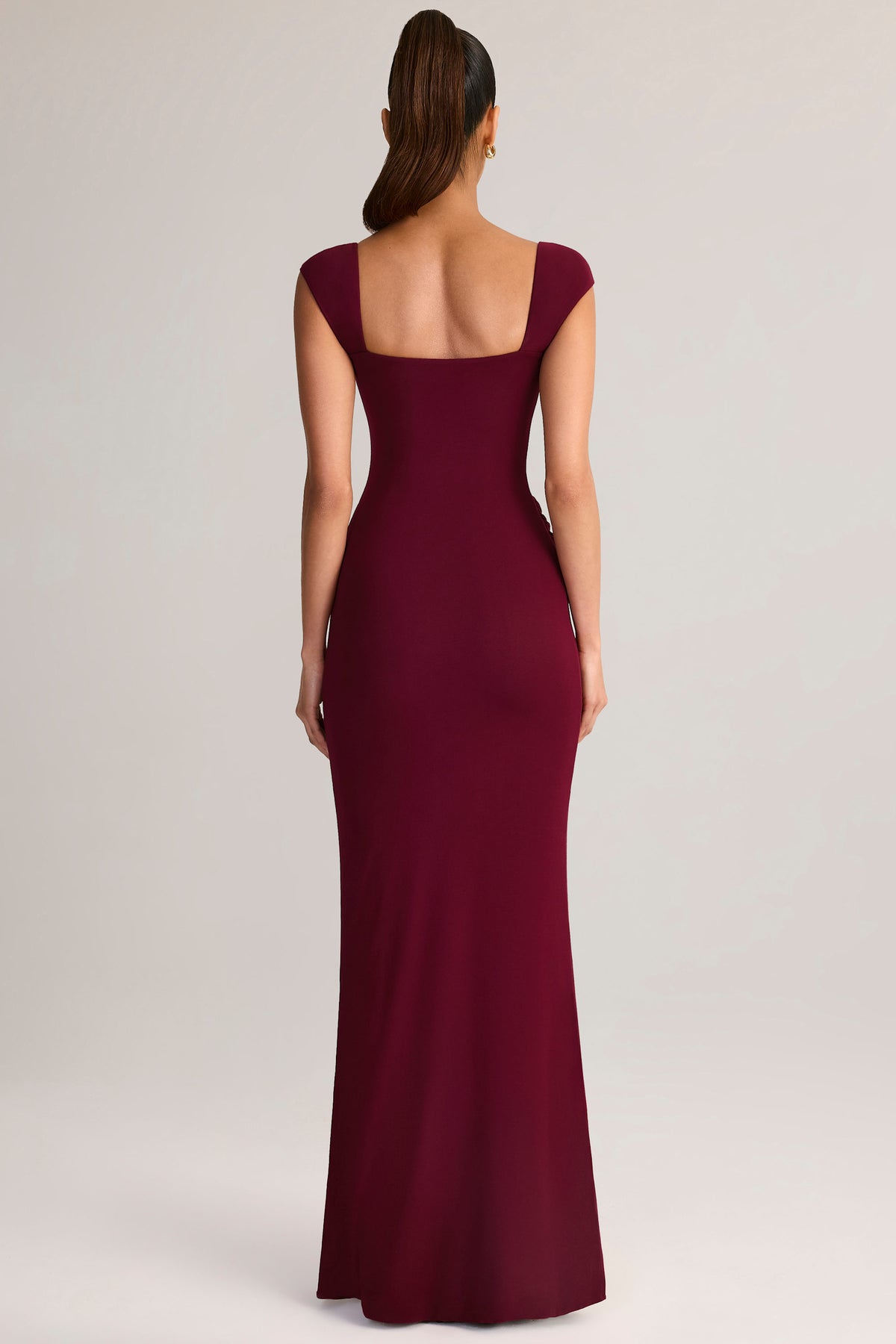 ⁣⁢Maxikleid mit Sweetheart-Ausschnitt und Cowl-Taille aus Modal in Weinrot⁤⁣ - 2