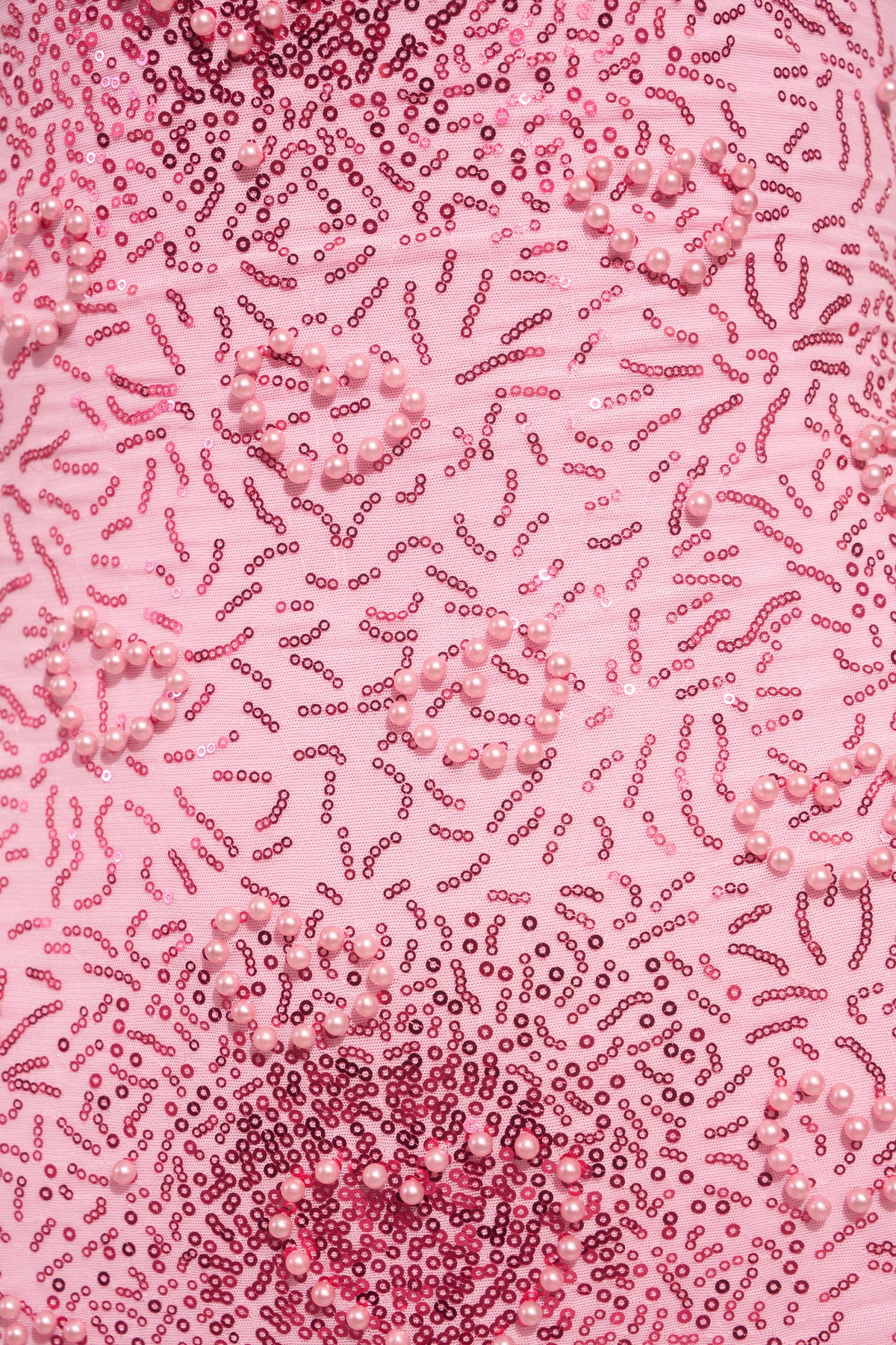 ⁣⁢Minikleid mit herzförmiger Perlenverzierung in Rosa⁤⁣