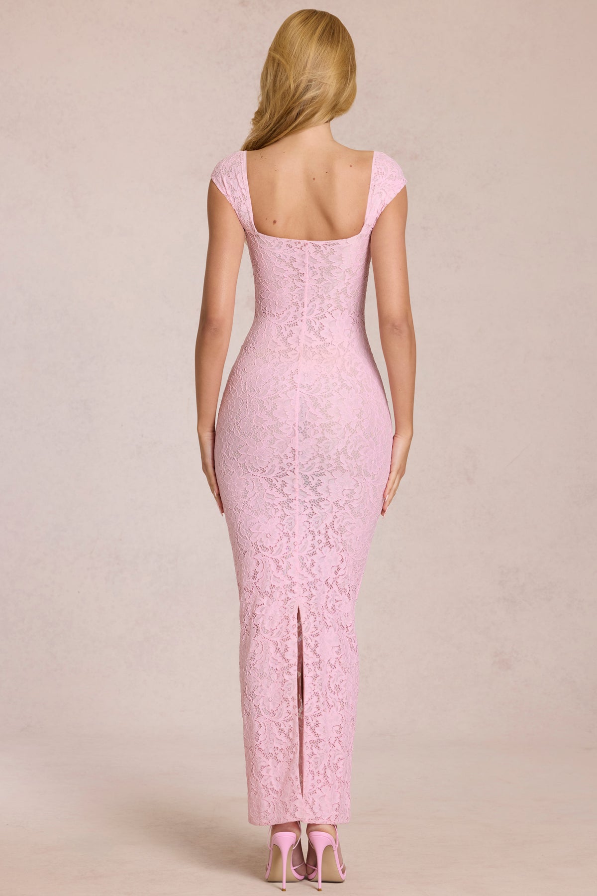 ⁣⁢Maxikleid mit Herzausschnitt in Blütenrosa⁤⁣