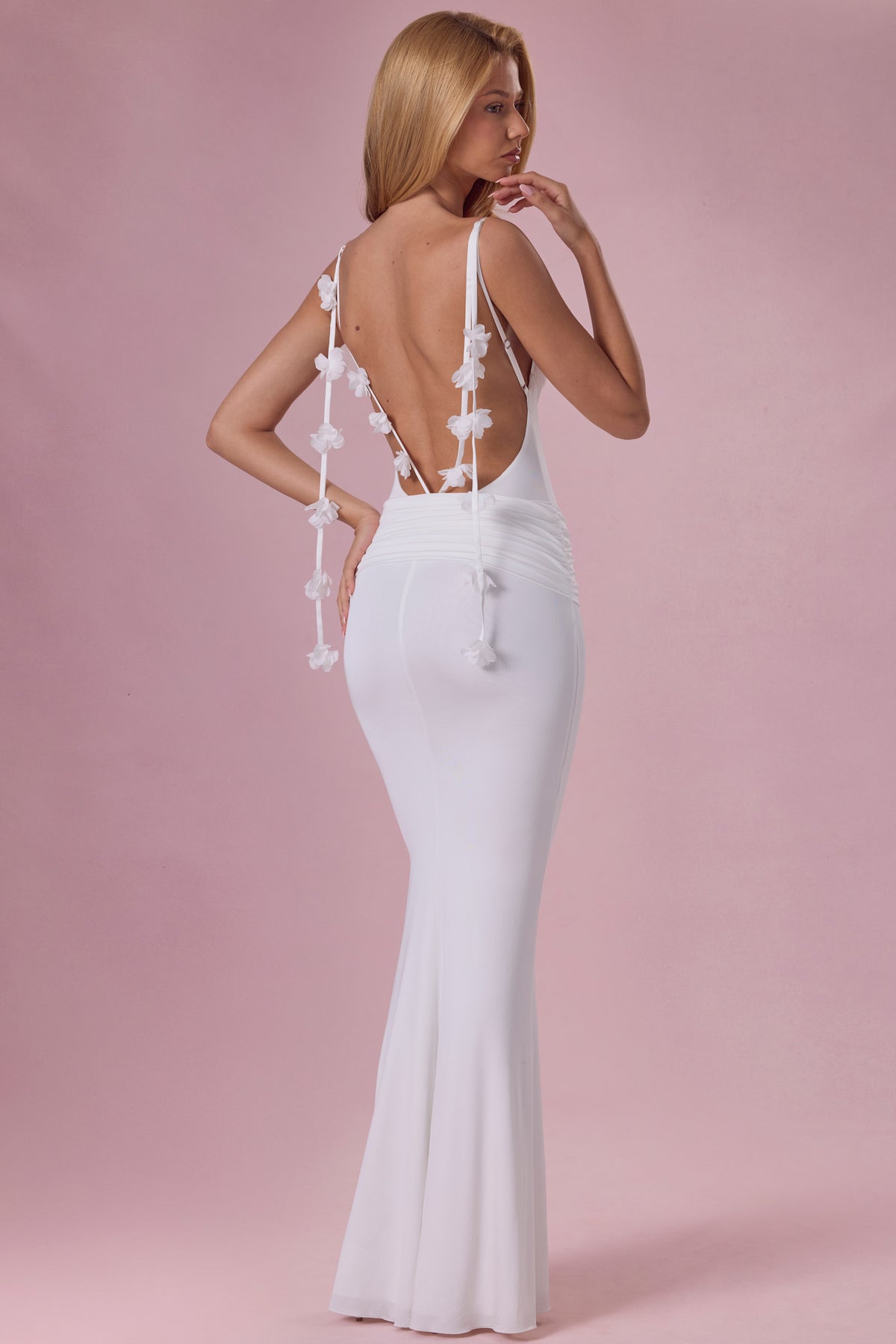 ⁣⁢Jersey-Maxikleid in Coconut⁤⁣