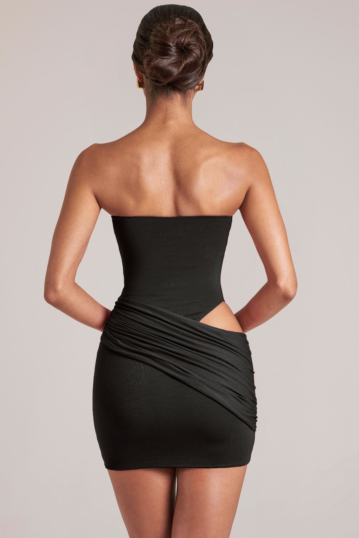 ⁣⁢Bandeau-Bodycon-Minikleid in Schwarz⁤⁣