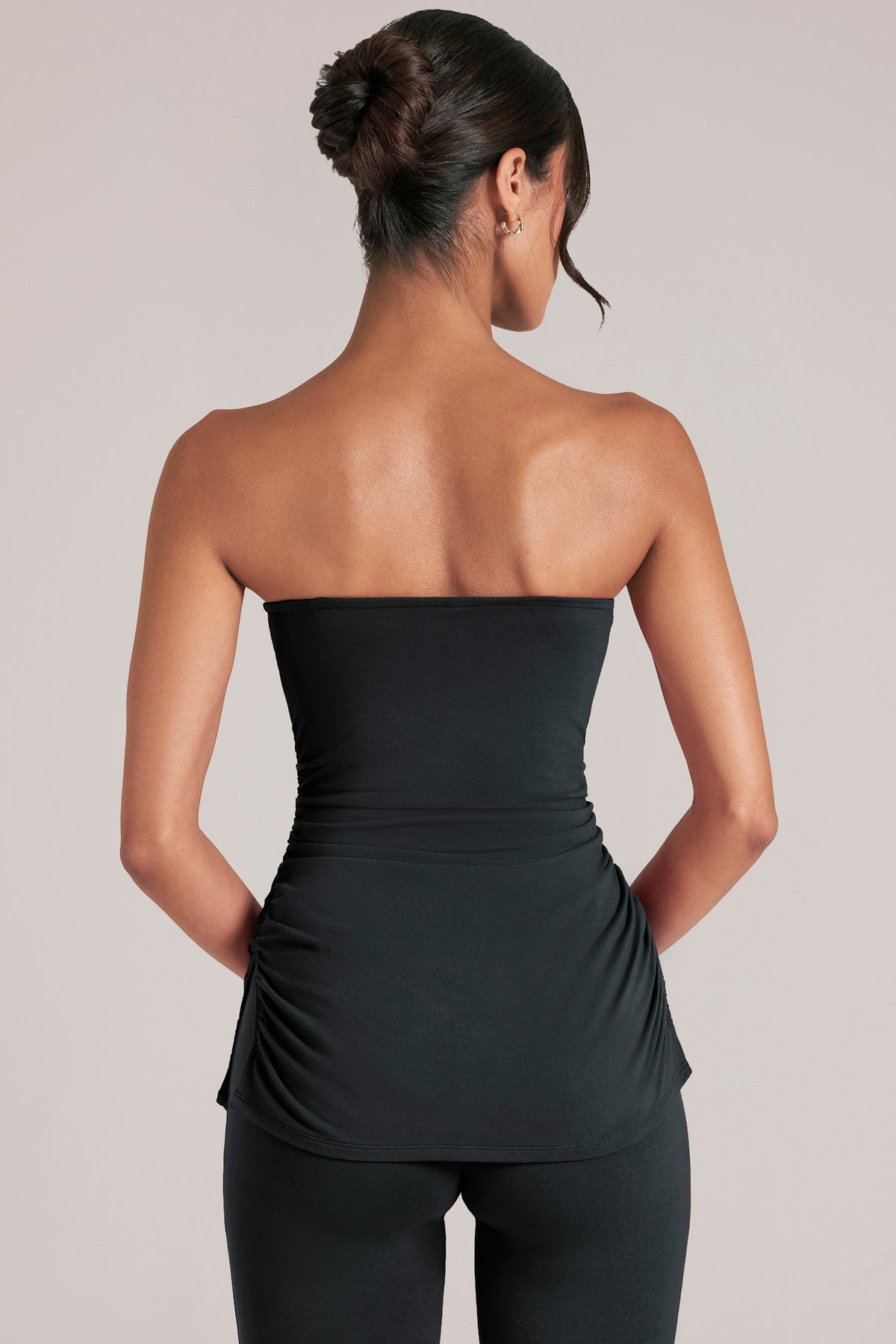⁣⁢Bandeau Longline Top in Schwarz⁤⁣ - 2