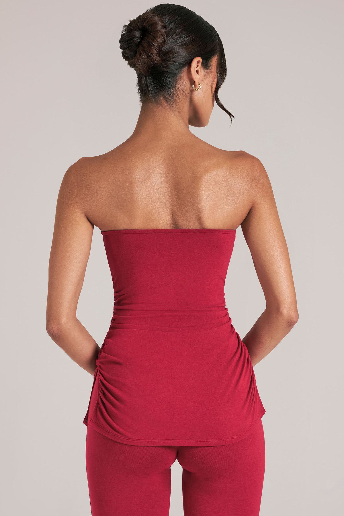 ⁣⁢Bandeau-Longline-Top in Kirschrot⁤⁣ - 2