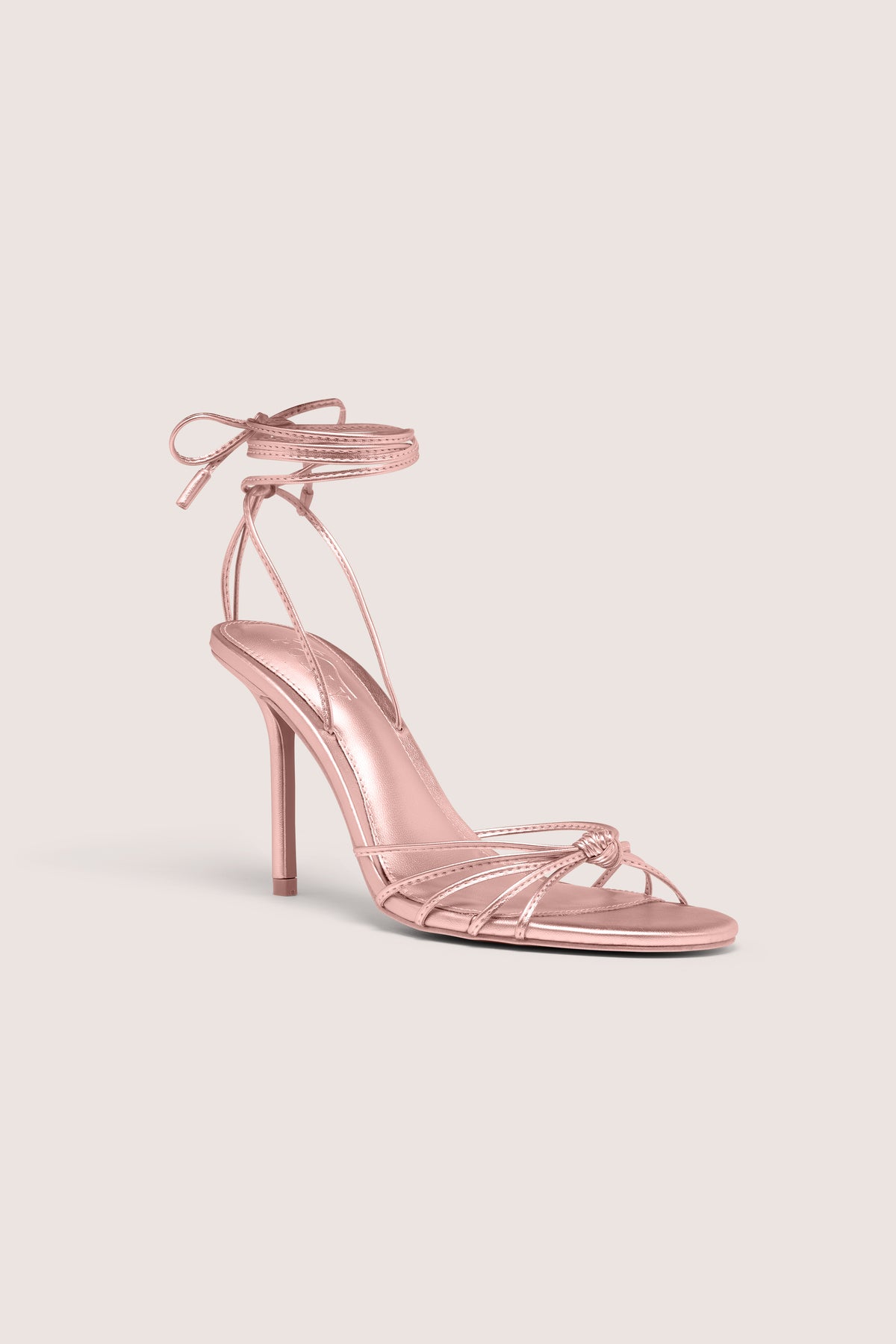 ⁣⁢Schnür-Sandalen mit Absatz in Zartrosa⁤⁣ - 1