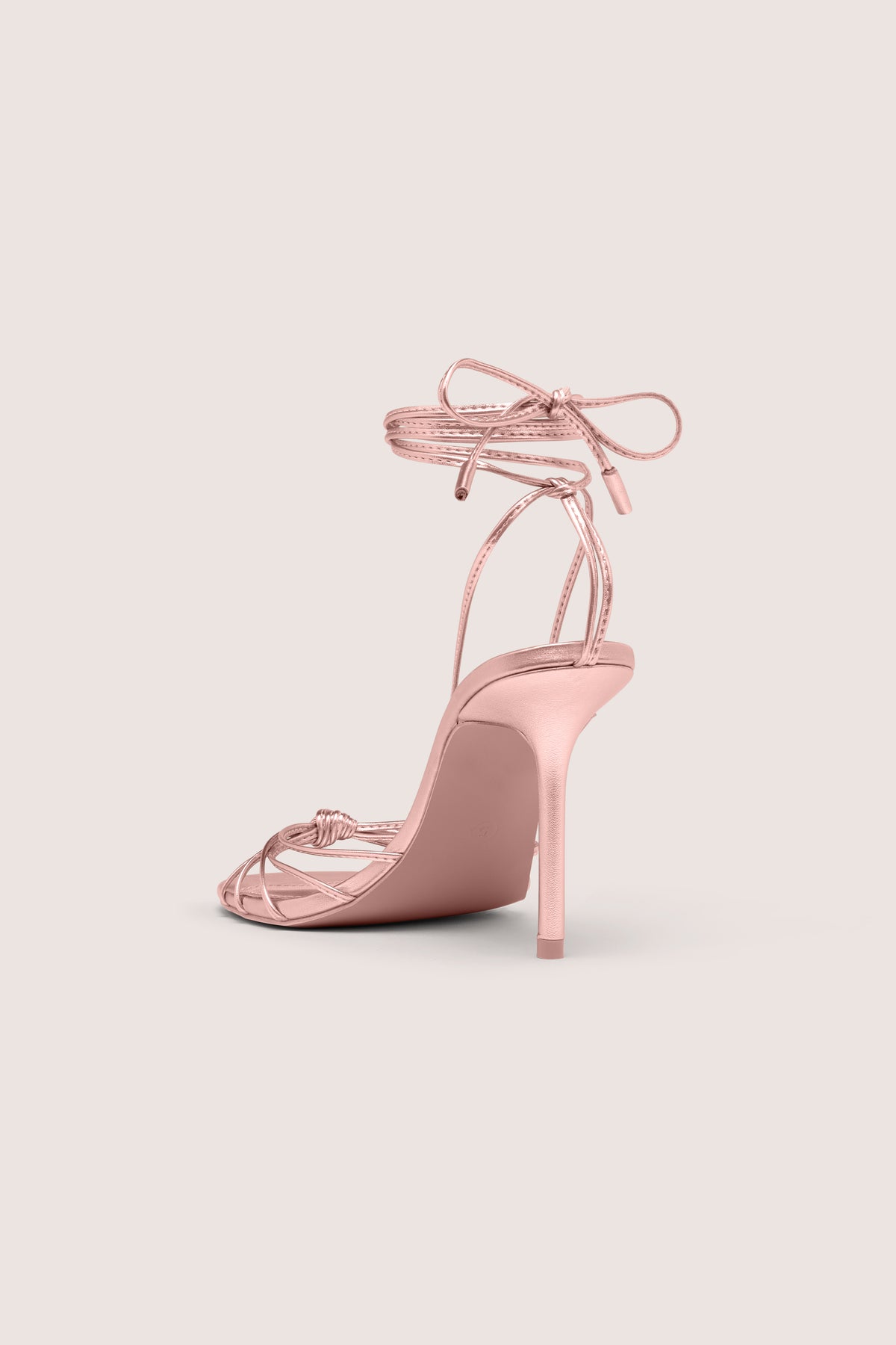 ⁣⁢Schnür-Sandalen mit Absatz in Zartrosa⁤⁣ - 2