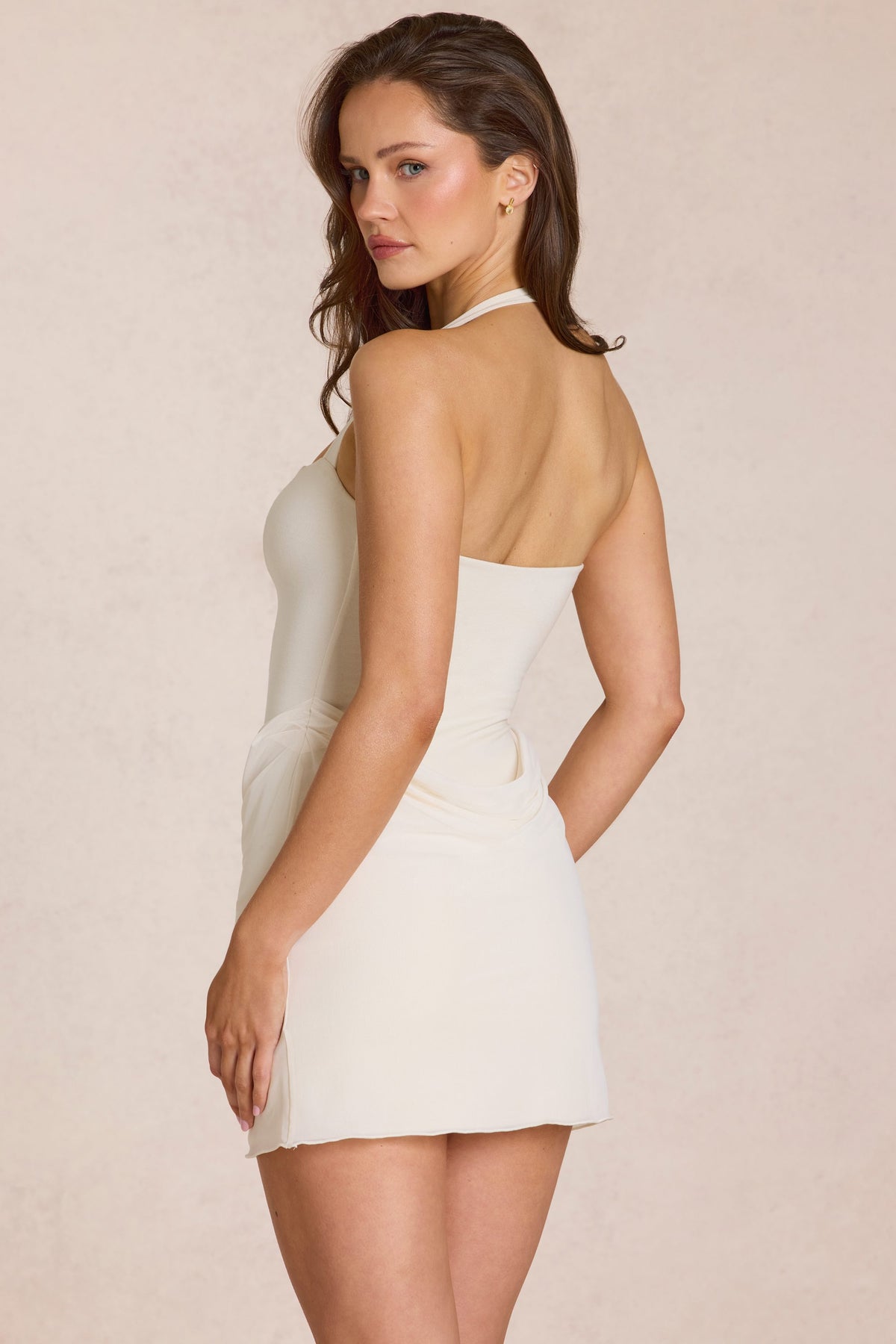 ⁣⁢Modal-Midikleid in Elfenbein⁤⁣