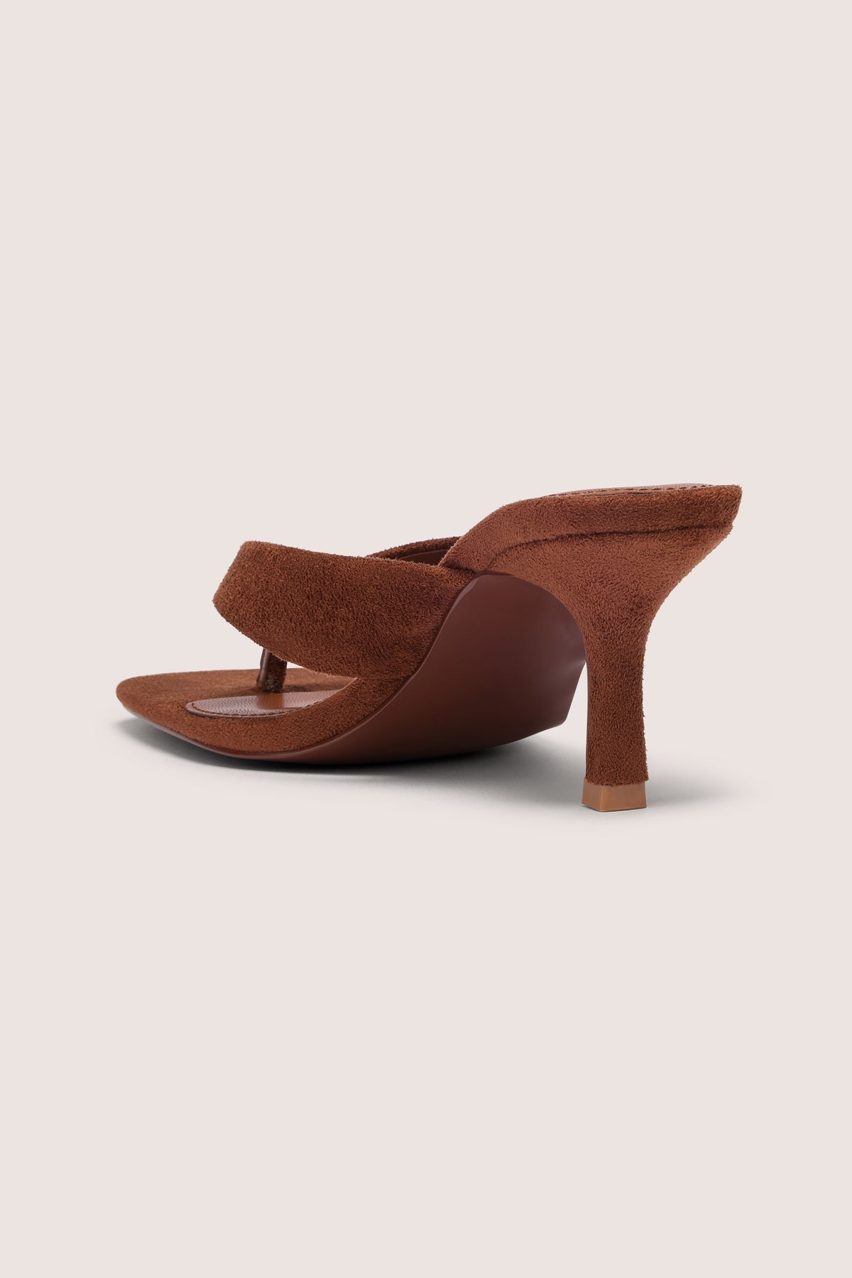 ⁣⁢Sandalen mit Absatz und Tanga-Riemen in Kakao-Braun⁤⁣ - 2