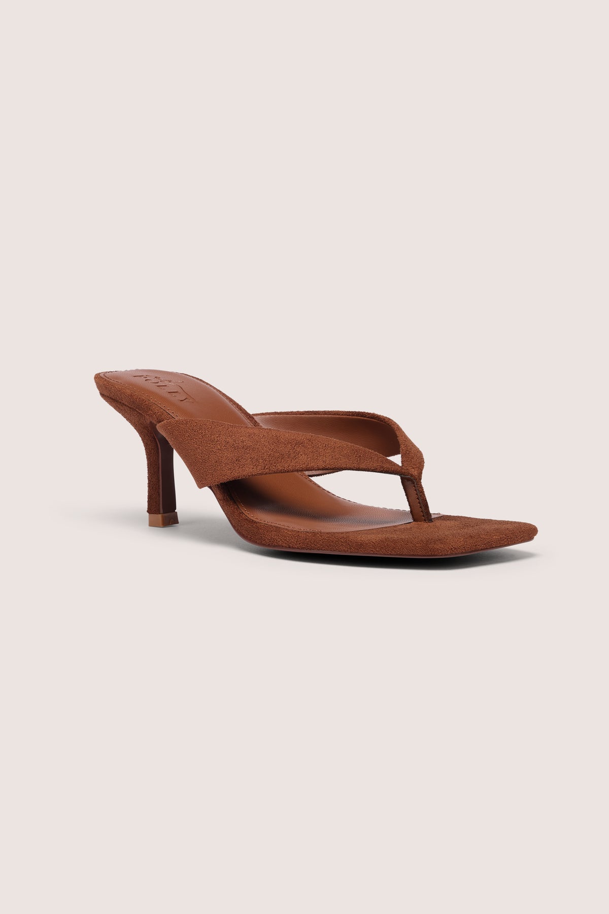 ⁣⁢Sandalen mit Absatz und Tanga-Riemen in Kakao-Braun⁤⁣ - 1