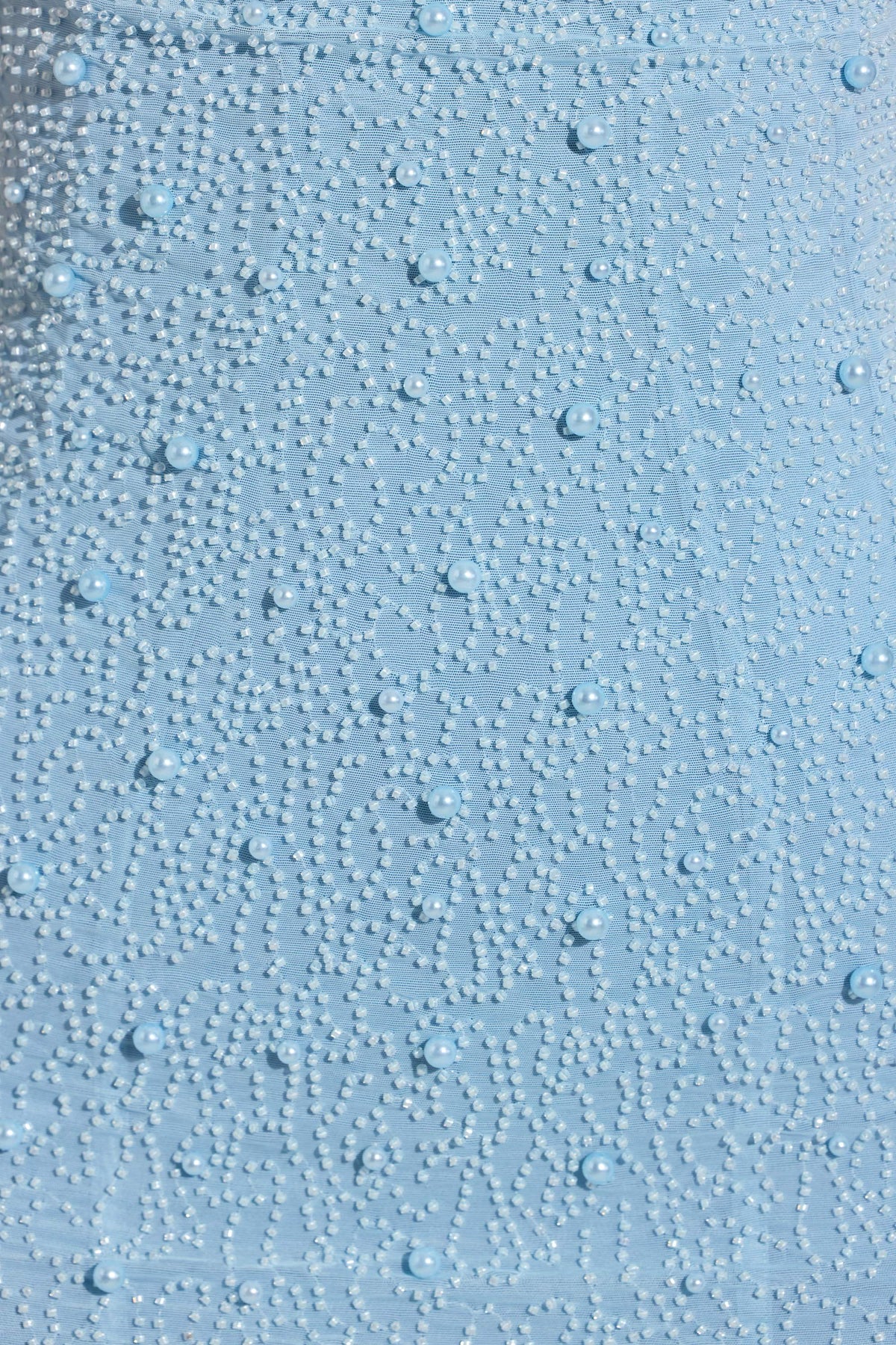 ⁣⁢Verziertes Minikleid mit Wasserfallausschnitt in Sky Blue⁤⁣