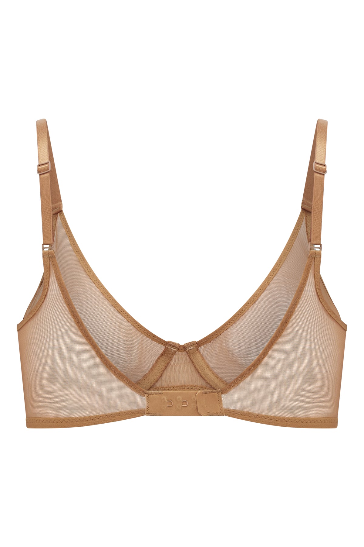 ⁣⁢Einlagiger Bügel-BH aus weichem Mesh in Mandel⁤⁣