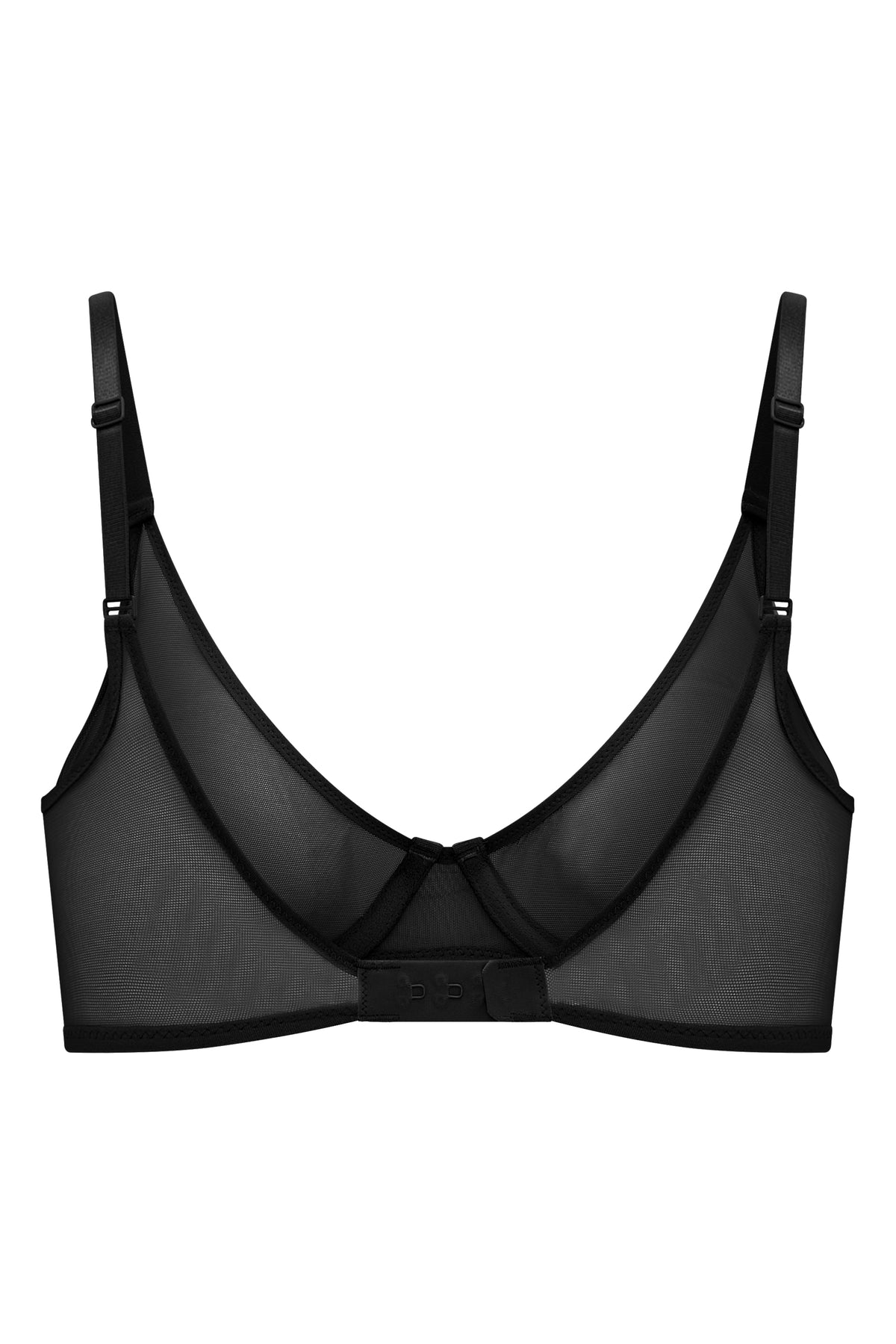 ⁣⁢Soft Mesh Bügel-BH mit einfacher Lage in Schwarz⁤⁣