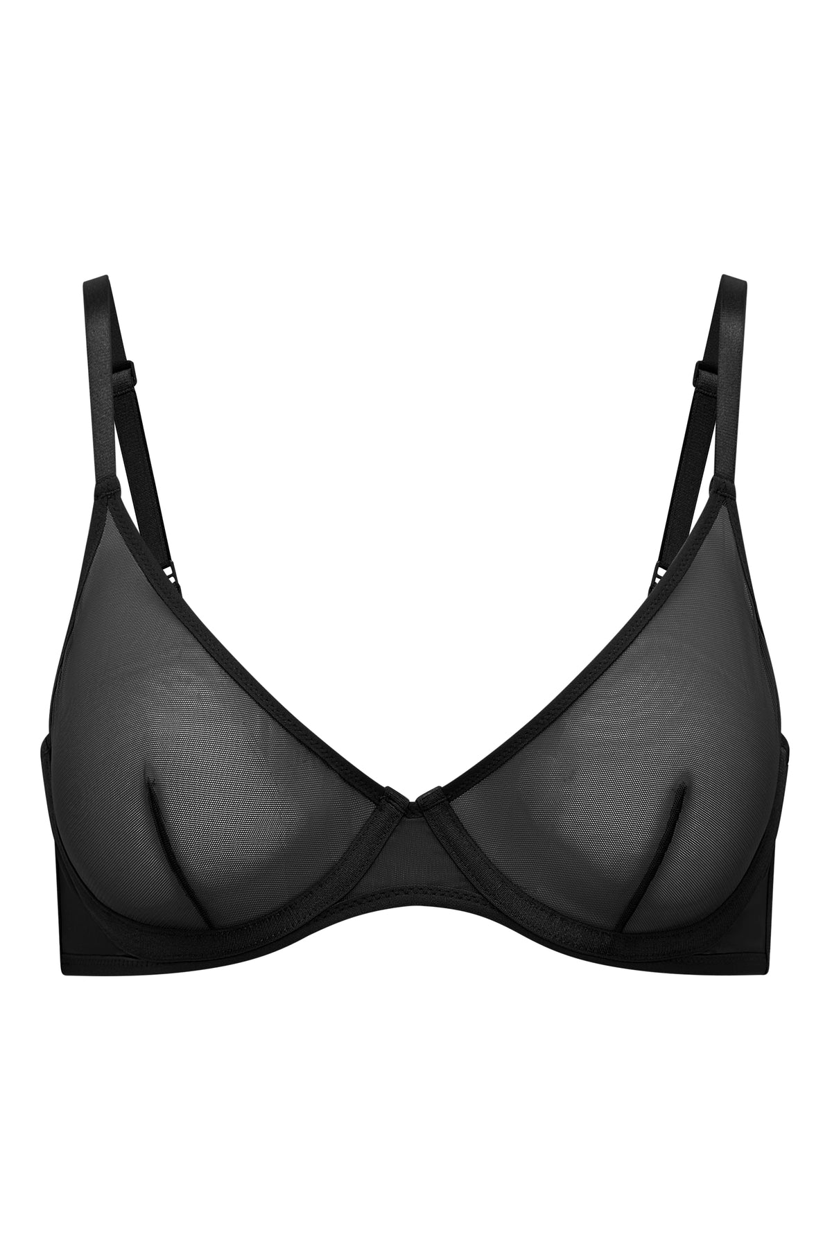 ⁣⁢Soft Mesh Bügel-BH mit einfacher Lage in Schwarz⁤⁣