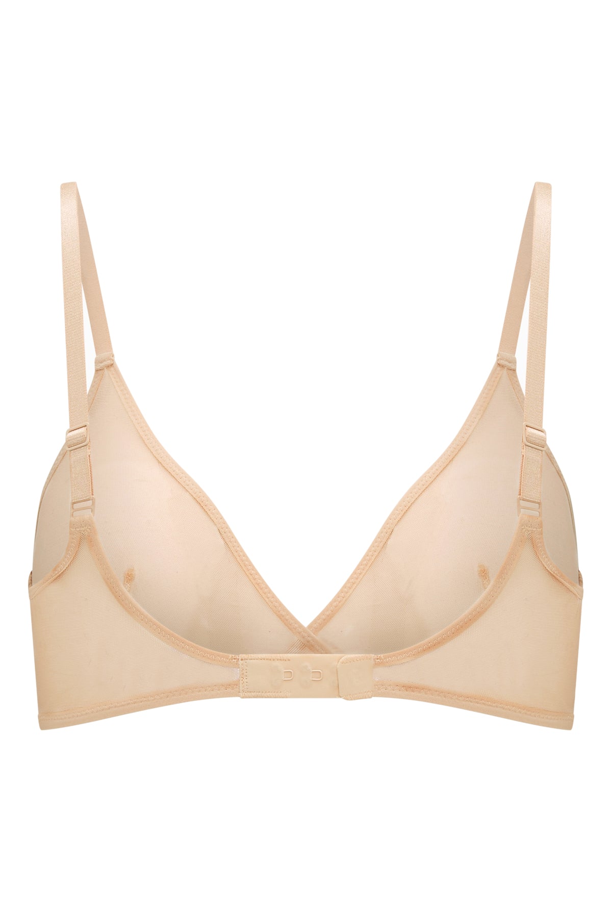 ⁣⁢Einlagiger Triangel-BH aus weichem Mesh in Beige⁤⁣