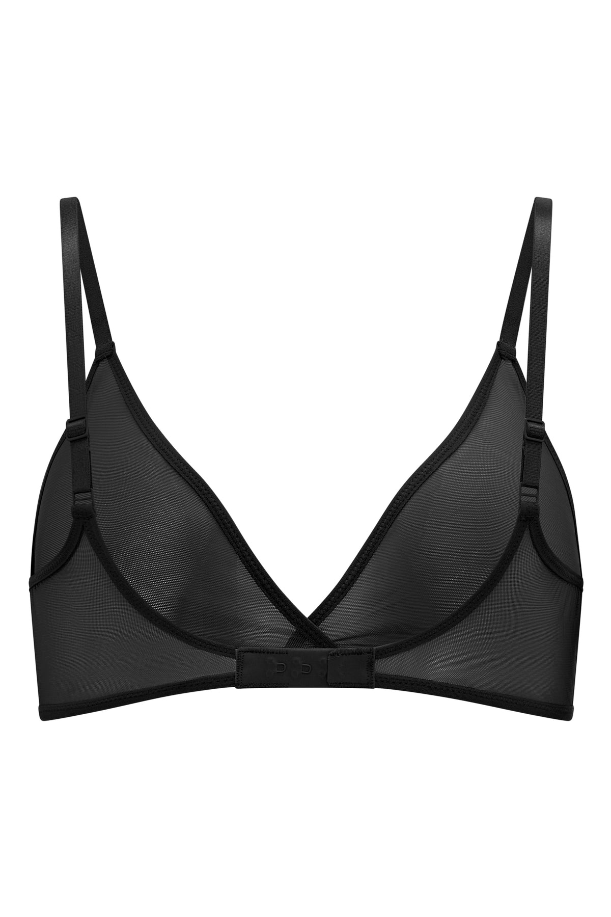 ⁣⁢Einlagiger Triangel-BH aus weichem Mesh in Schwarz⁤⁣