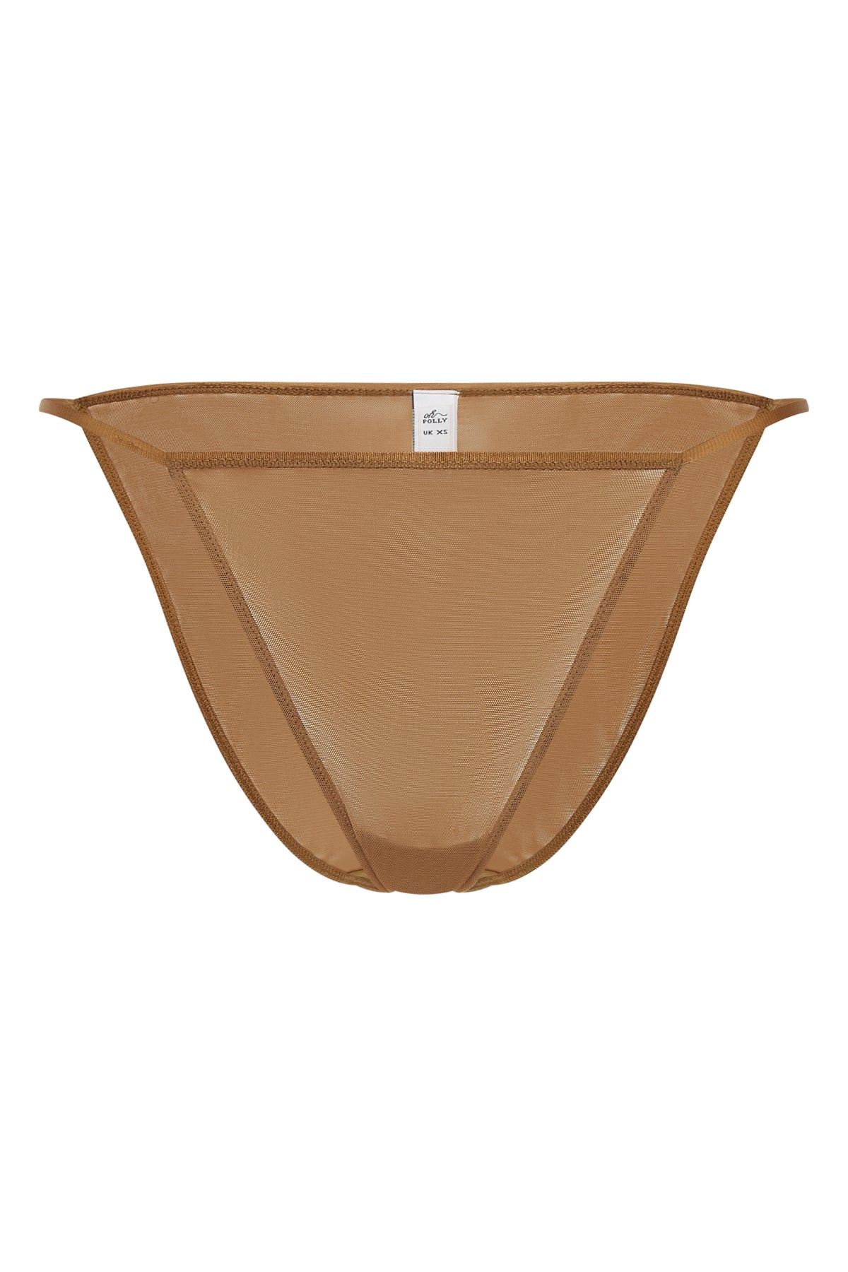 ⁣⁢Soft Mesh String-Bikini in Almond⁤⁣