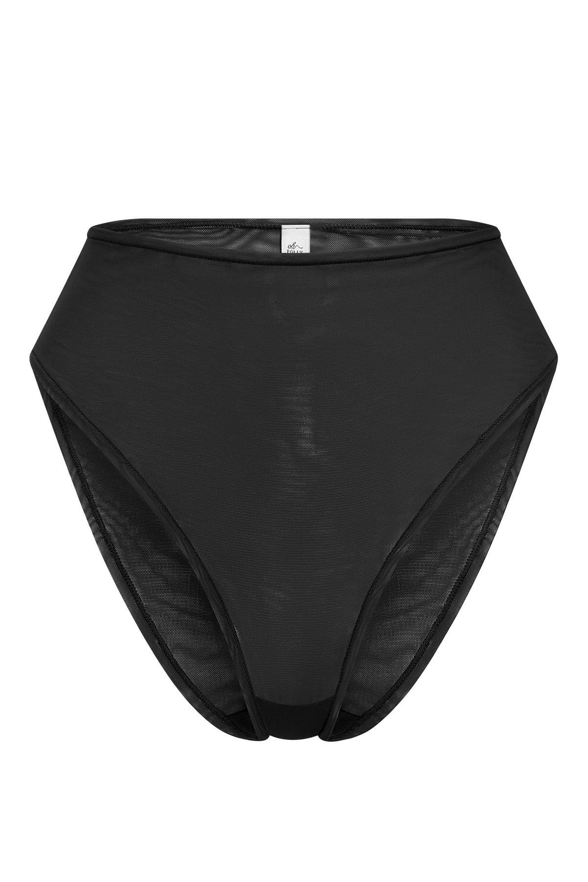 ⁣⁢High-Waist-Slip aus weichem Mesh in Schwarz⁤⁣