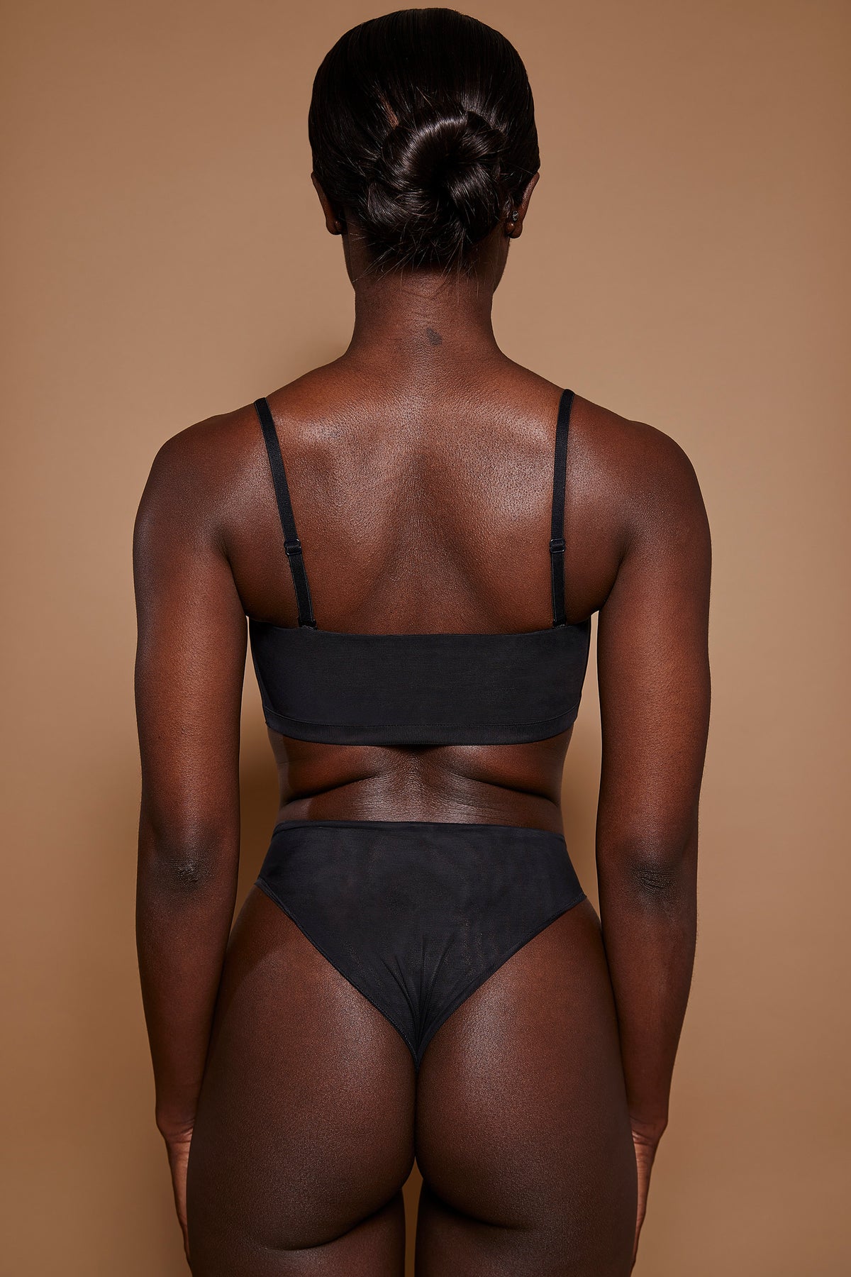 ⁣⁢Soft Mesh Bandeau-BH in Schwarz⁤⁣