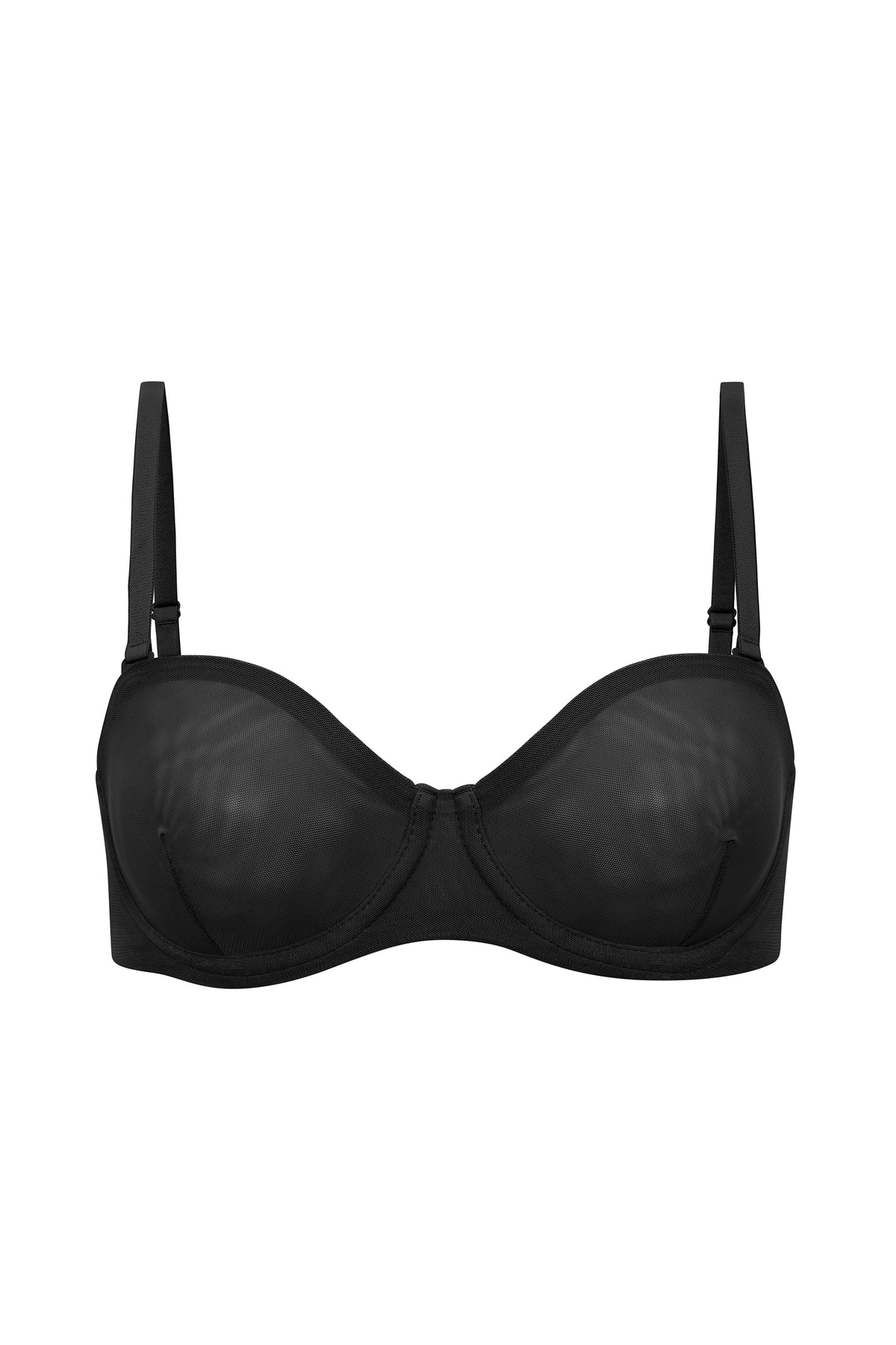 ⁣⁢Soft Mesh Trägerloser BH in Schwarz⁤⁣