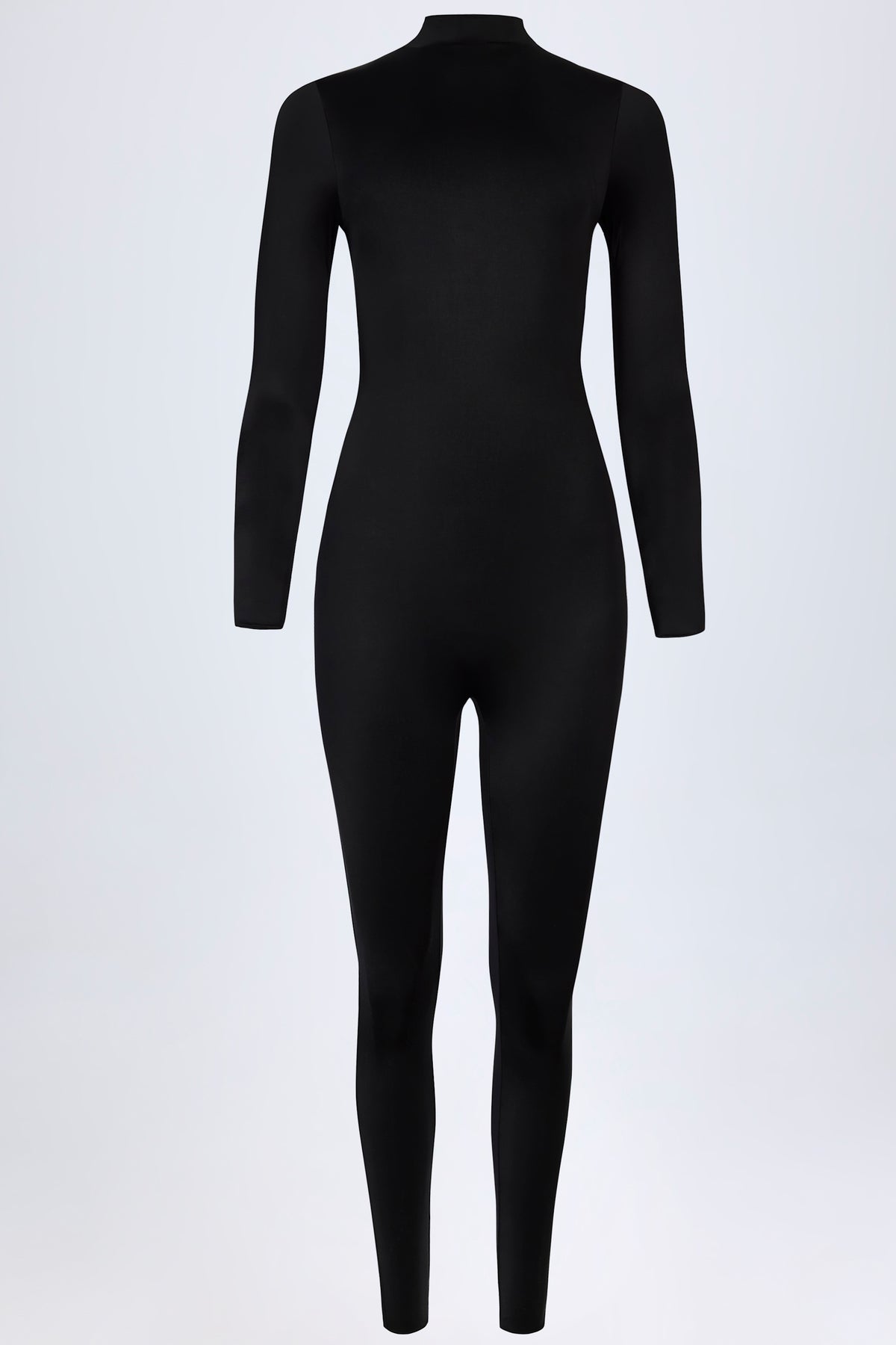 ⁣⁢Hochgeschlossener, langärmliger Overall in Schwarz⁤⁣