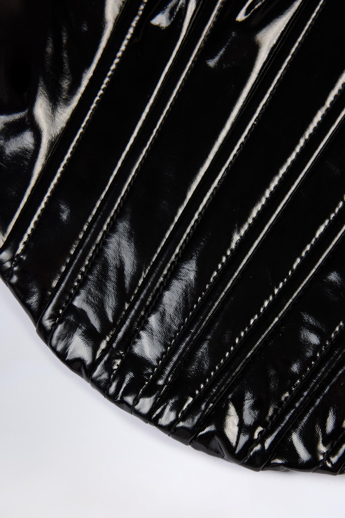 ⁣⁢Vinyl-Korsett-Top mit Schnürung in Schwarz⁤⁣