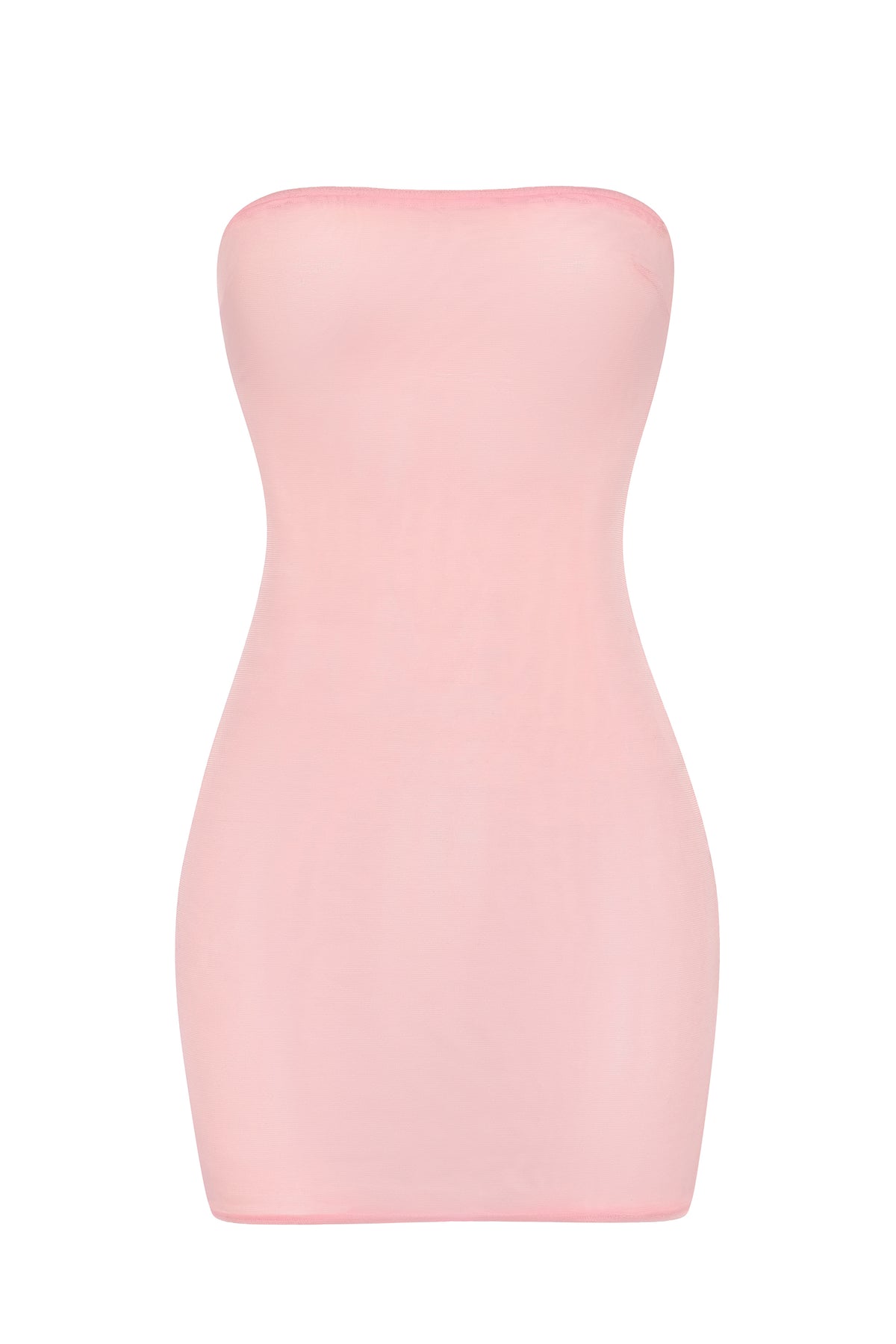 ⁣⁢Bandeau-Mini-Slipdress aus weichem, transparentem Mesh in Pink⁤⁣