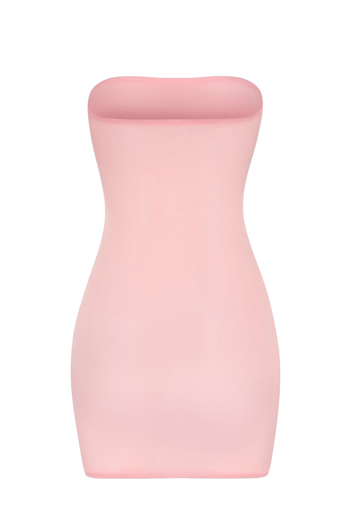 ⁣⁢Bandeau-Mini-Slipdress aus weichem, transparentem Mesh in Pink⁤⁣
