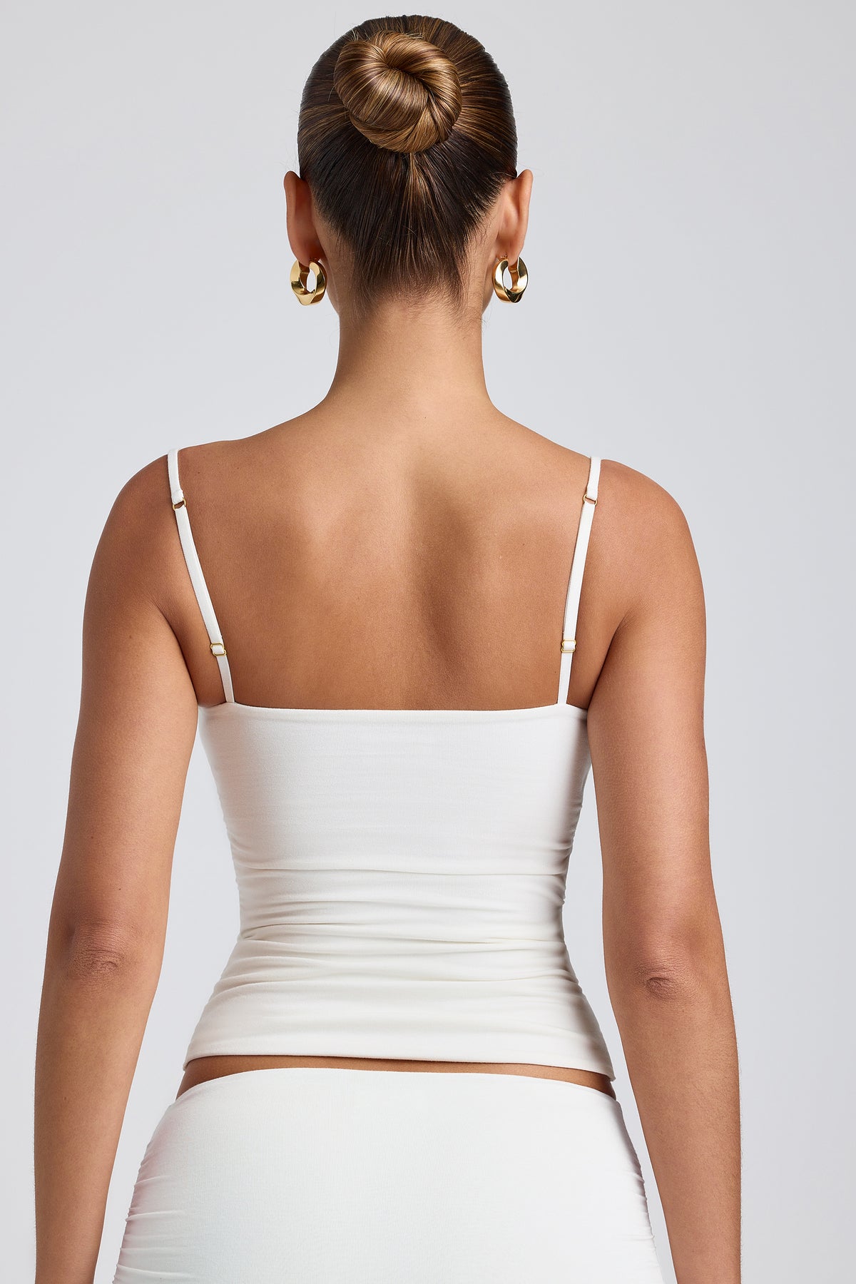 ⁣⁢Gerüschtes, mehrlagiges Tanktop aus Modal in Weiß⁤⁣ - 2