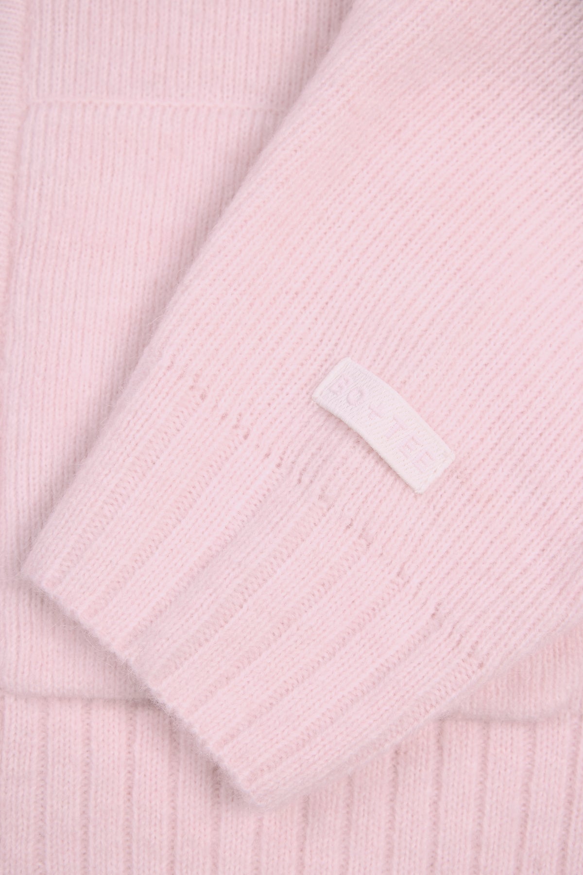 ⁣⁢Cropped Hoodie mit Reißverschluss aus Soft Knit in Soft Pink⁤⁣