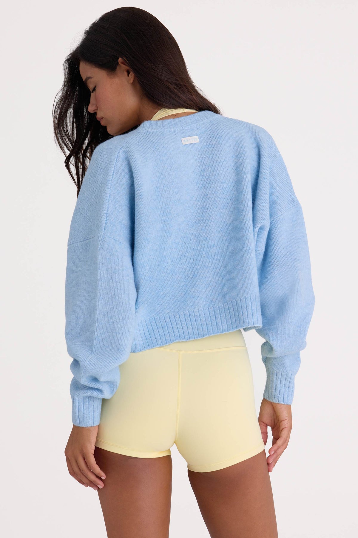 ⁣⁢Strick Cropped-Cardigan in Puderblau⁤⁣