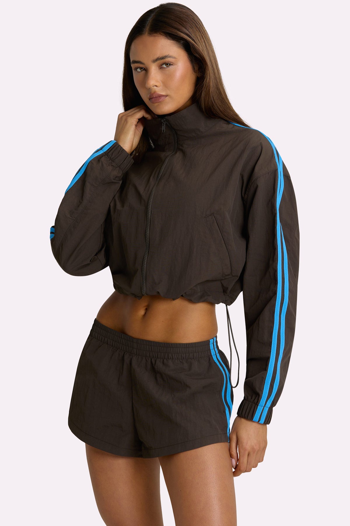 ⁣⁢Gewebte Trainingsjacke mit Reißverschluss in Truffle⁤⁣ - 1