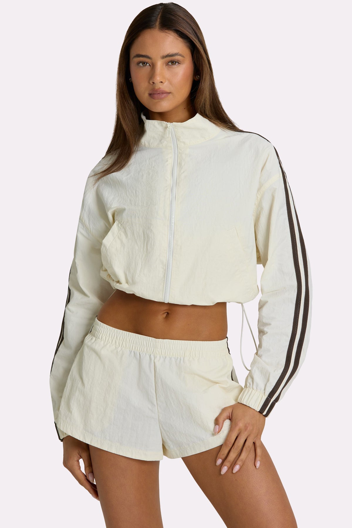 ⁣⁢Gewendete Reißverschluss-Trainingsjacke in Coconut⁤⁣ - 1