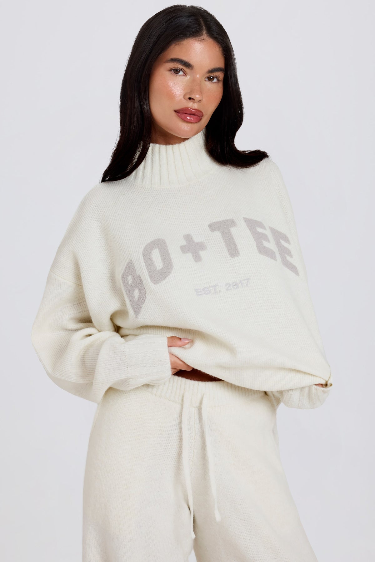 ⁣⁢Oversized-Pullover aus weichem Strick in Coconut⁤⁣ - 1