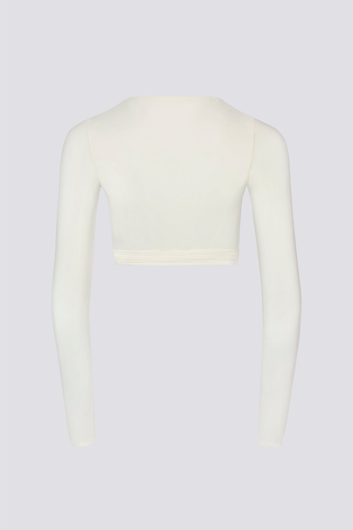 ⁣⁢Crop-Top im Wickel-Look aus weichem Jersey in Weiß⁤⁣
