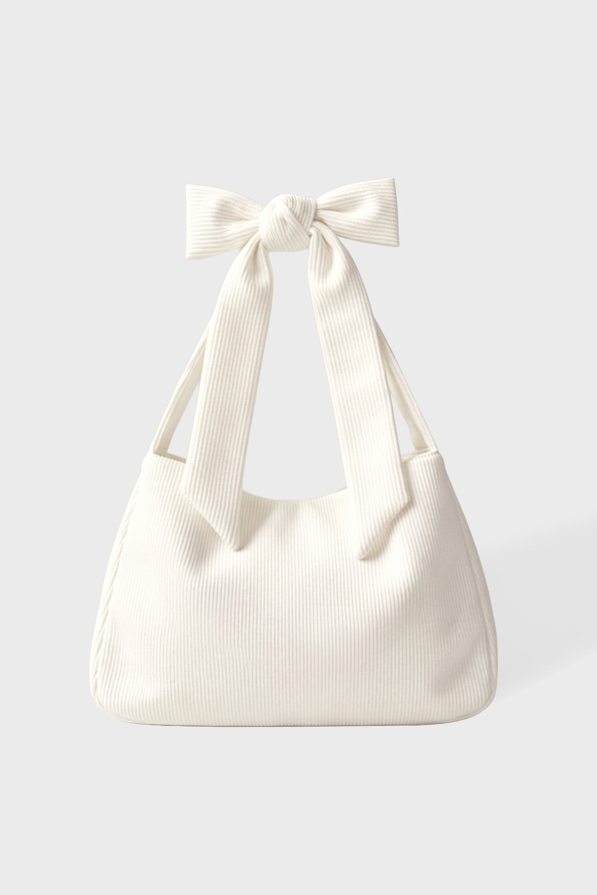 ⁣⁢Cord-Tasche mit Schleifenverzierung in Ivory⁤⁣ - 1