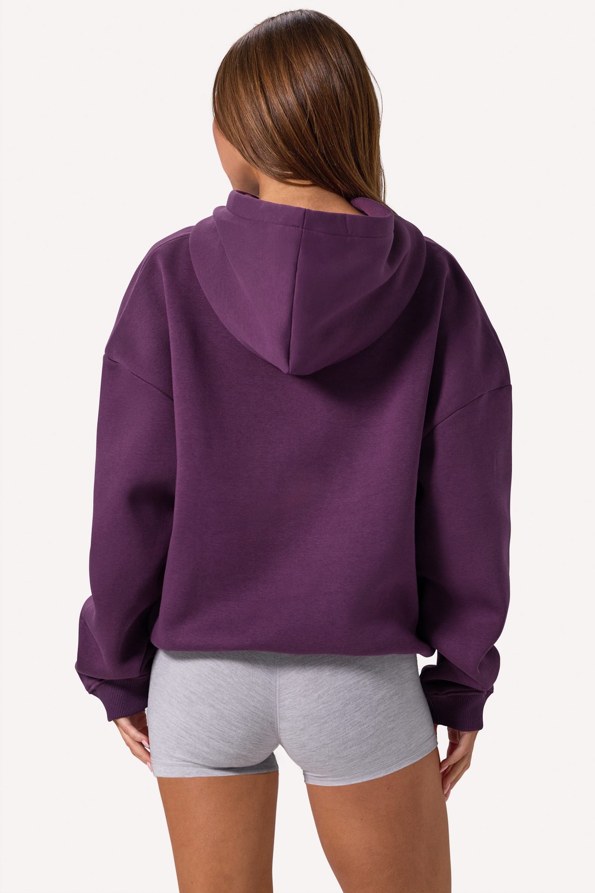 ⁣⁢Oversized Hoodie mit Stickerei in Plum⁤⁣ - 2