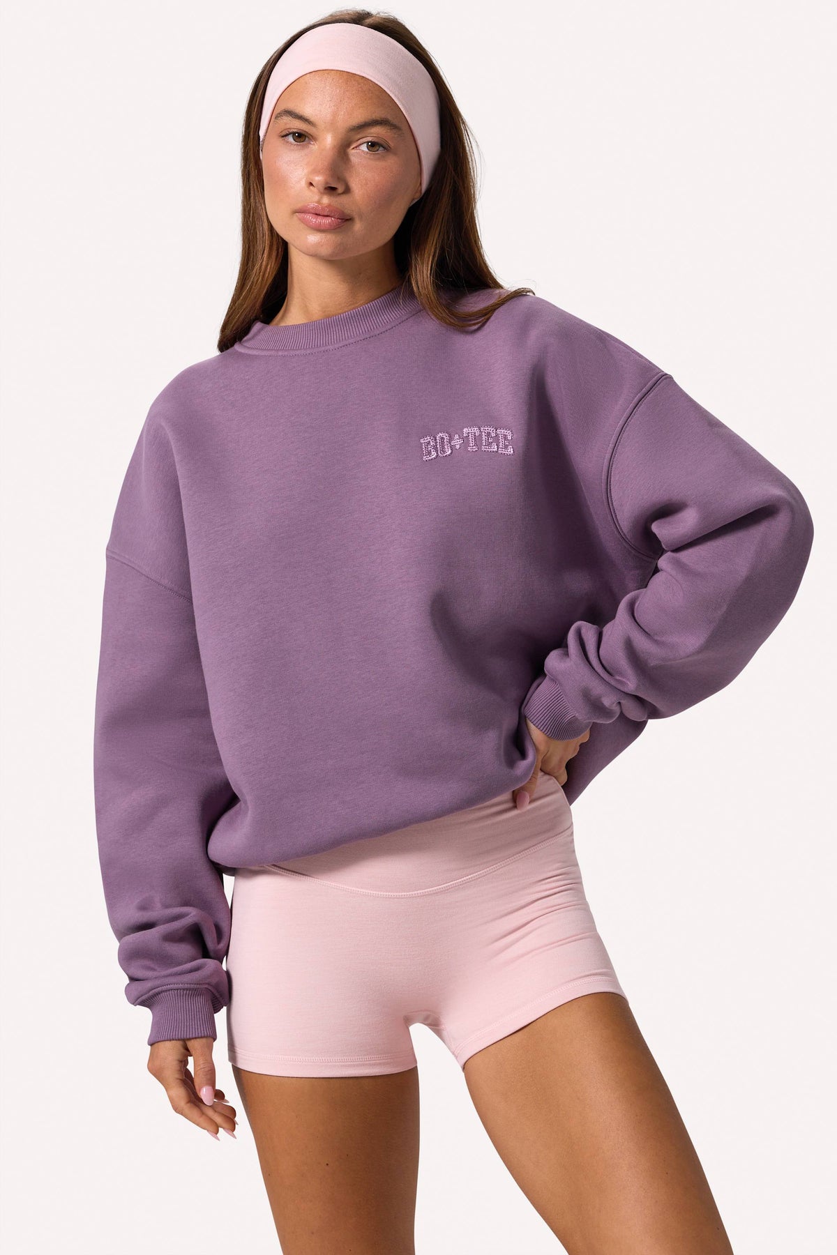 ⁣⁢Oversized Rundhals-Pullover in Dusk⁤⁣ - 1