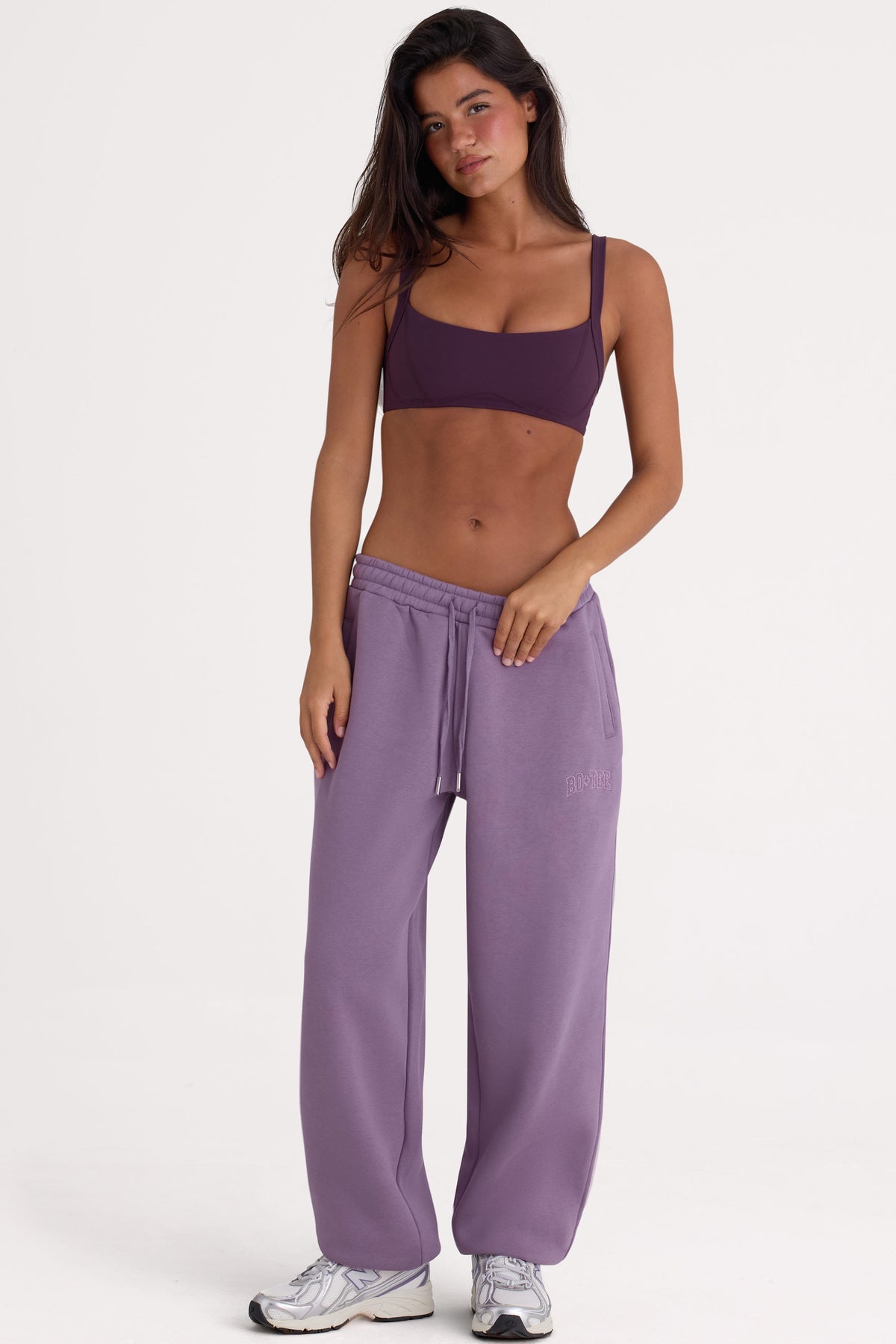 ⁣⁢Brushed Jersey Mid-Rise Relaxed Jogger in Dusk⁤⁣