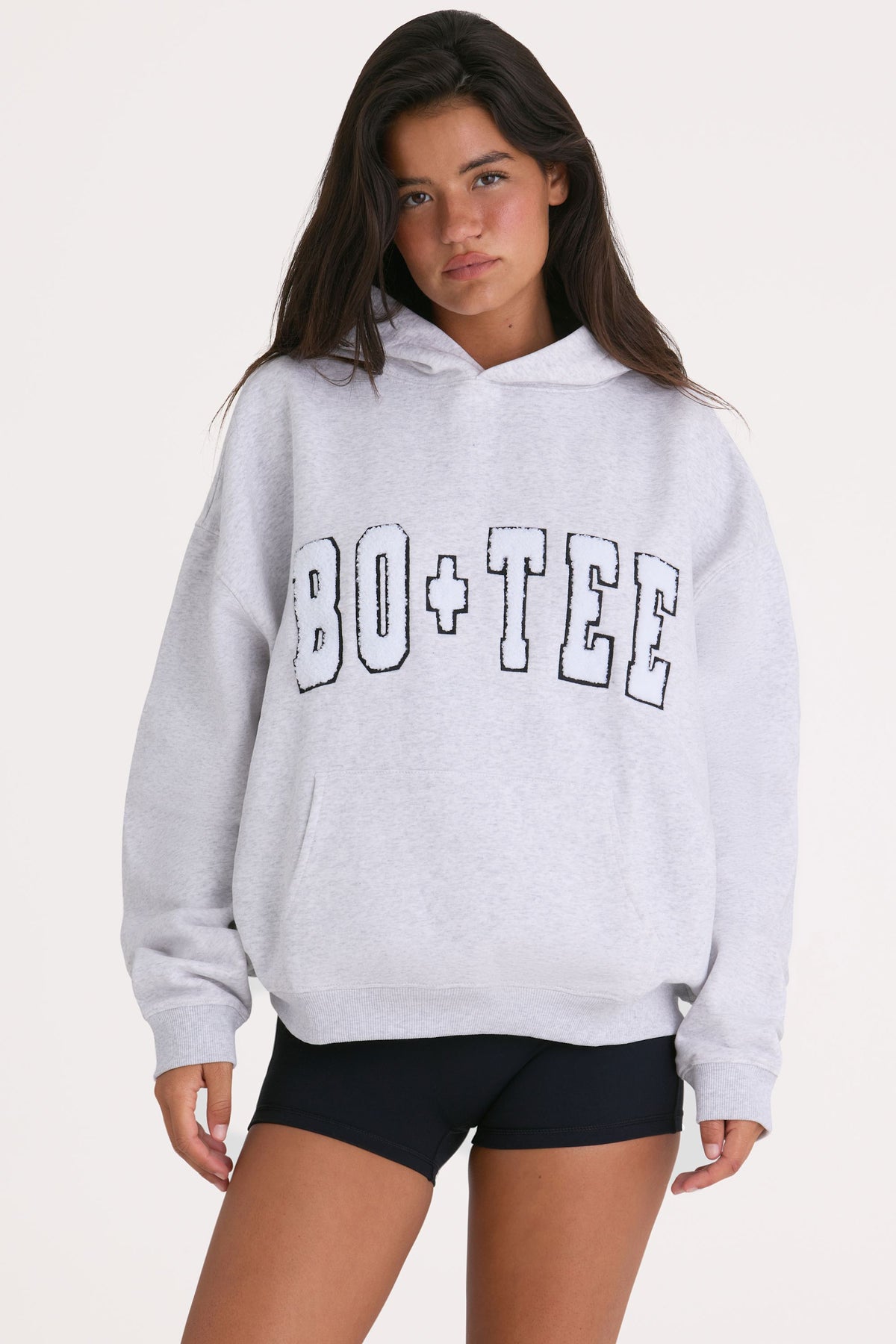 ⁣⁢Oversized Hoodie aus weichem Baumwoll-Jersey in Heather Grey⁤⁣ - 1