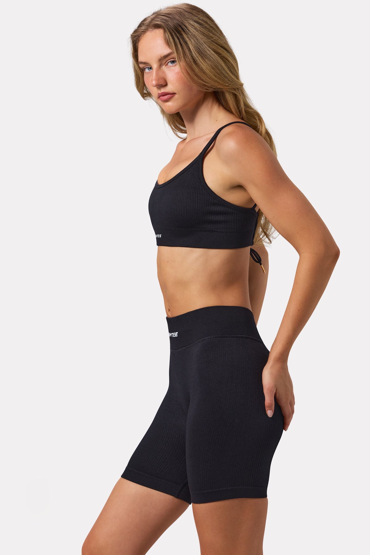 ⁣⁢FlexiRib Biker Shorts in Schwarz⁤⁣