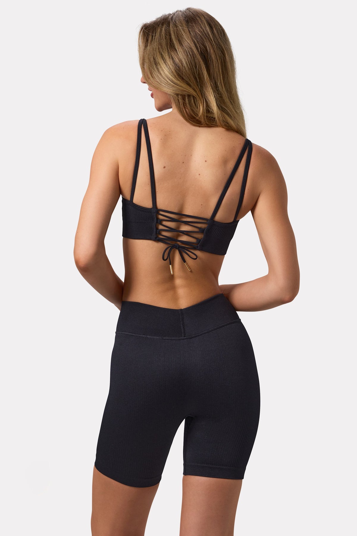⁣⁢FlexiRib Biker Shorts in Schwarz⁤⁣