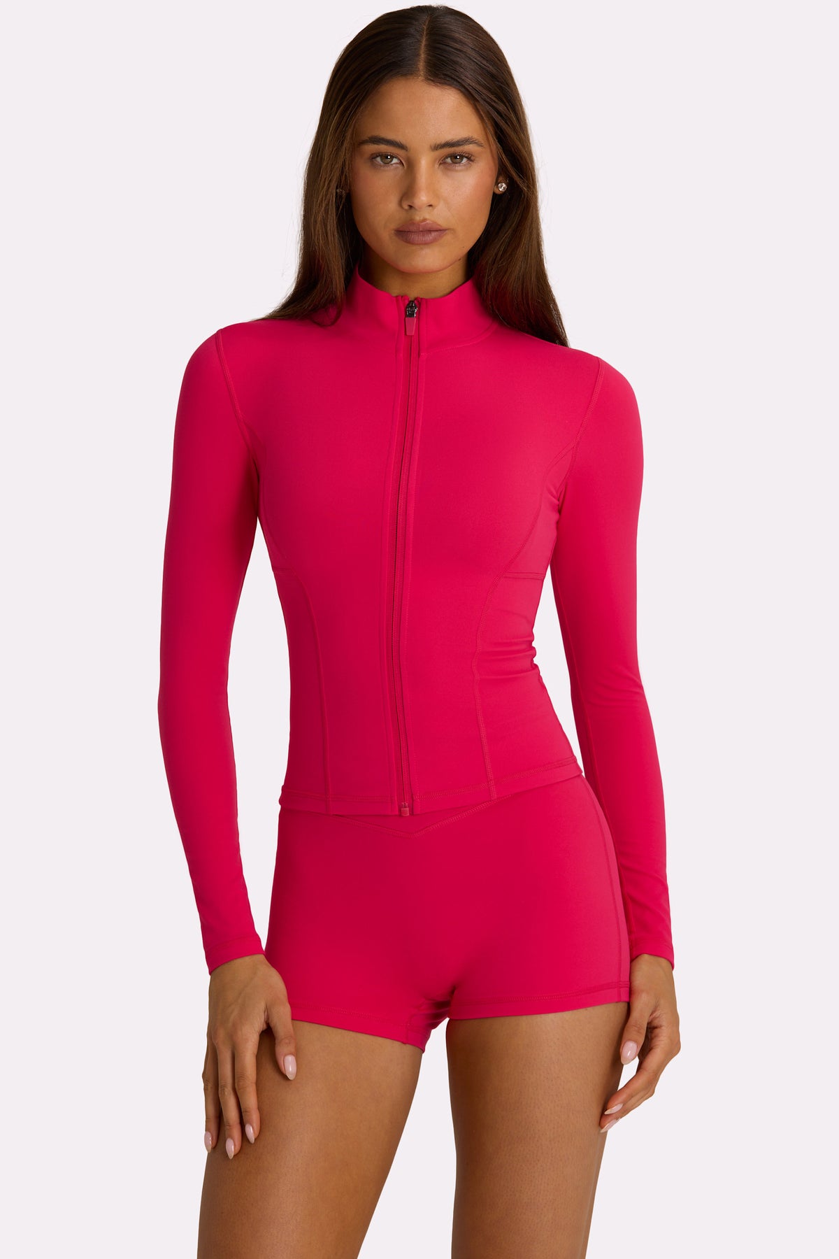 ⁣⁢Soft Active Jacke mit Reißverschluss in Hot Pink⁤⁣ - 1