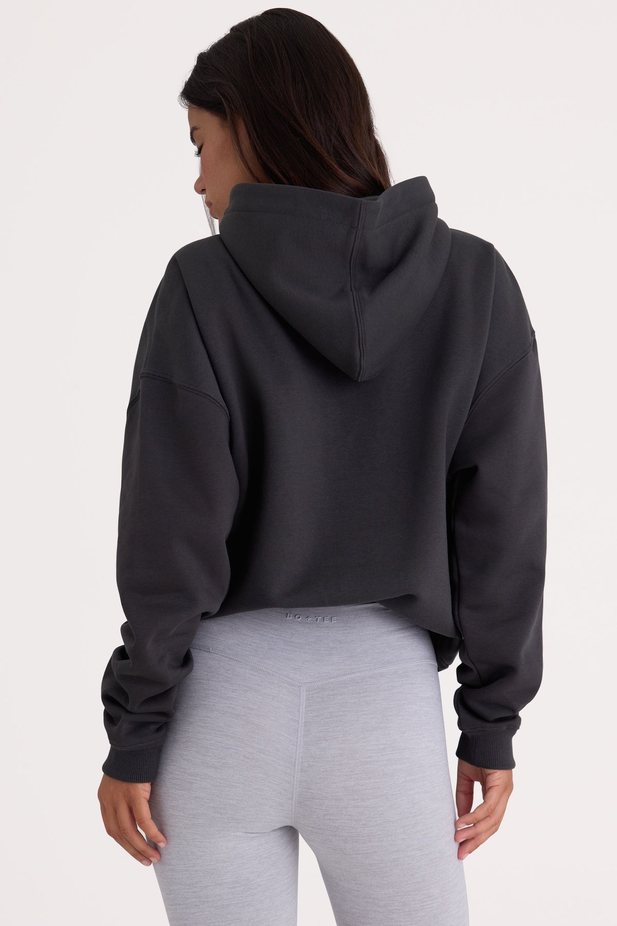 ⁣⁢Oversized Hoodie aus weichem Baumwoll-Fleece in Schwarz⁤⁣ - 2