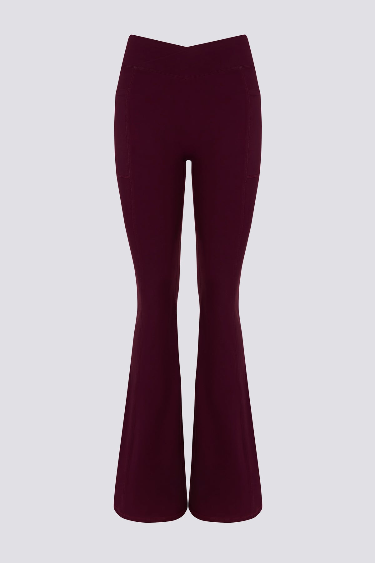 ⁣⁢Soft Active Leggings mit V-Bund und Taschen in Burgundy⁤⁣ - 2
