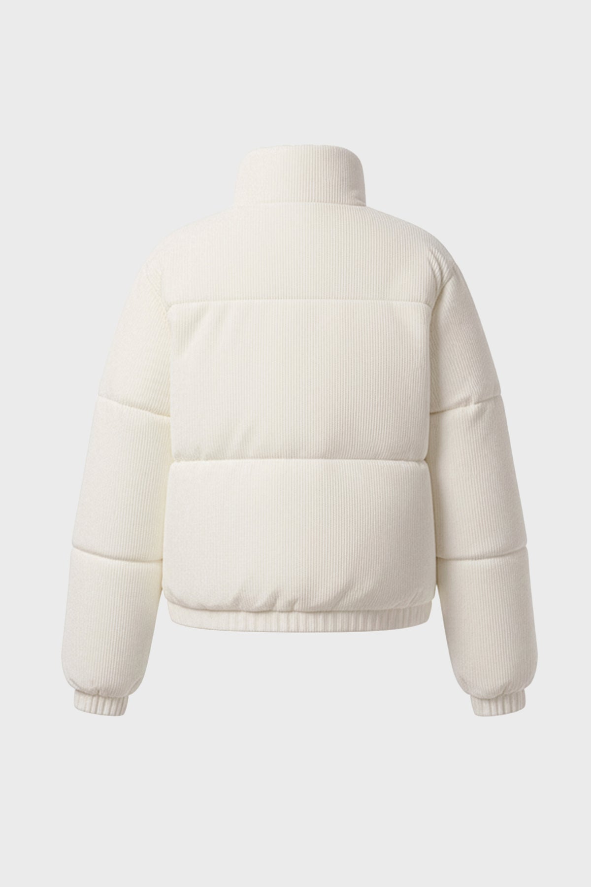 ⁣⁢Cord-Stepp-Pufferjacke in Ivory⁤⁣